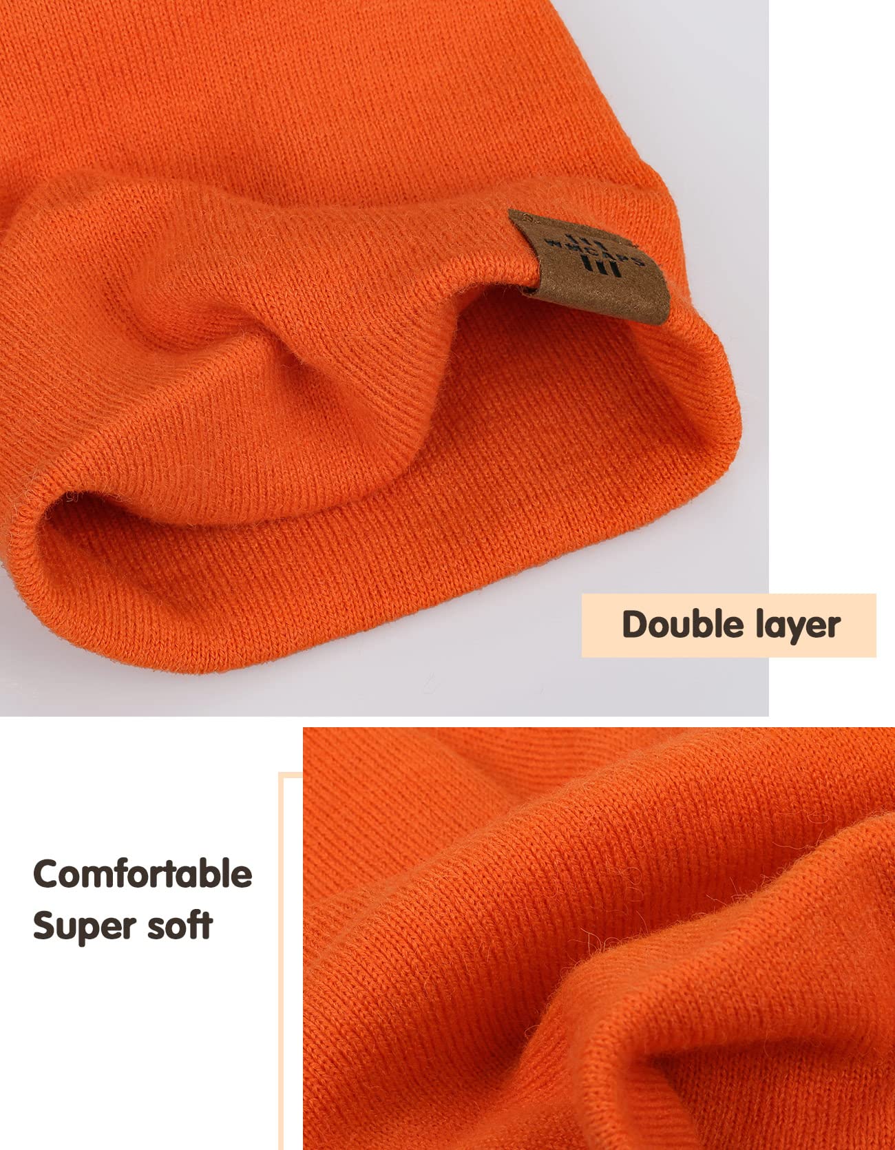 Wmcaps Mütze Kinder Jungen, Warme Weiche Wintermützen für Mädchen Kleinkind Baby, Doppellagige Strickmütze Kinder