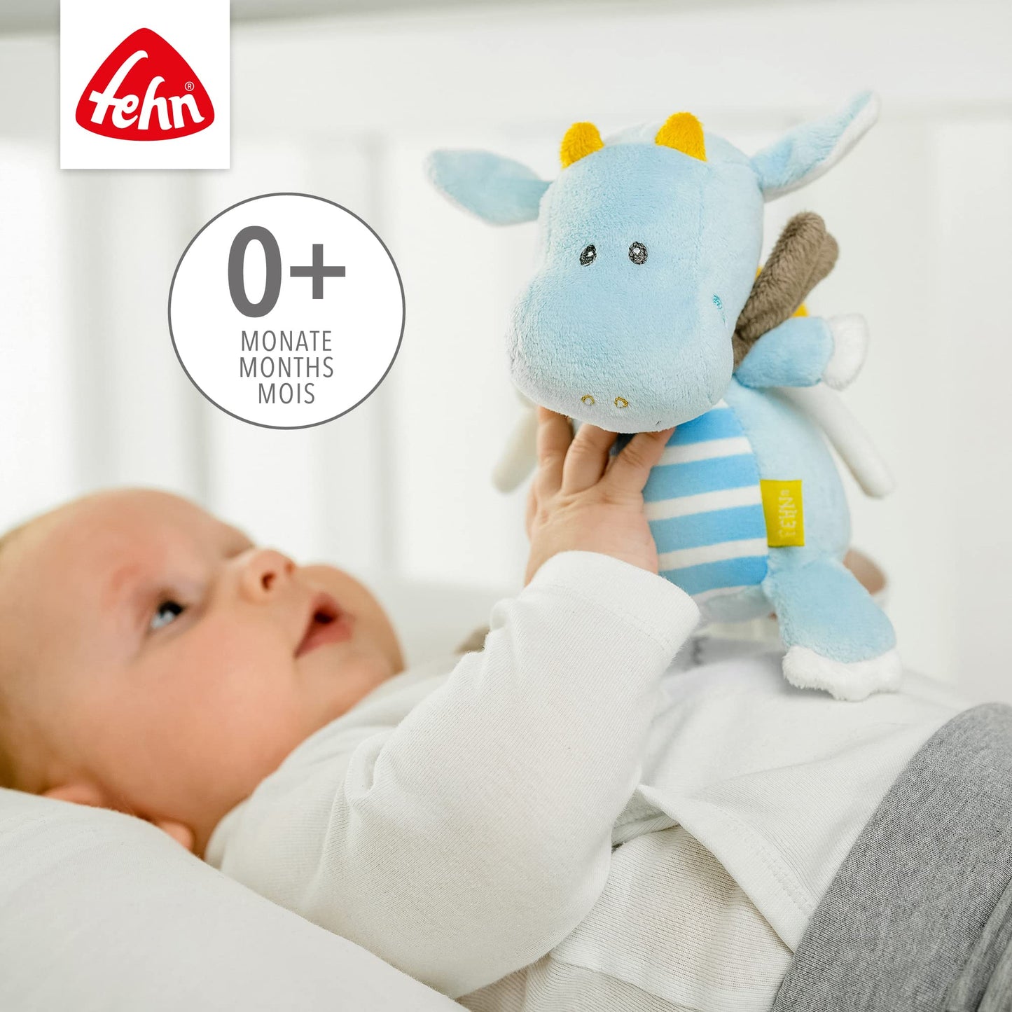 Fehn 154566 Music clock star - catch-up music box with removable playground for hanging on bed, stroller or baby bowl, for babies and toddlers from 0+ months, star, babylove, about 20cm