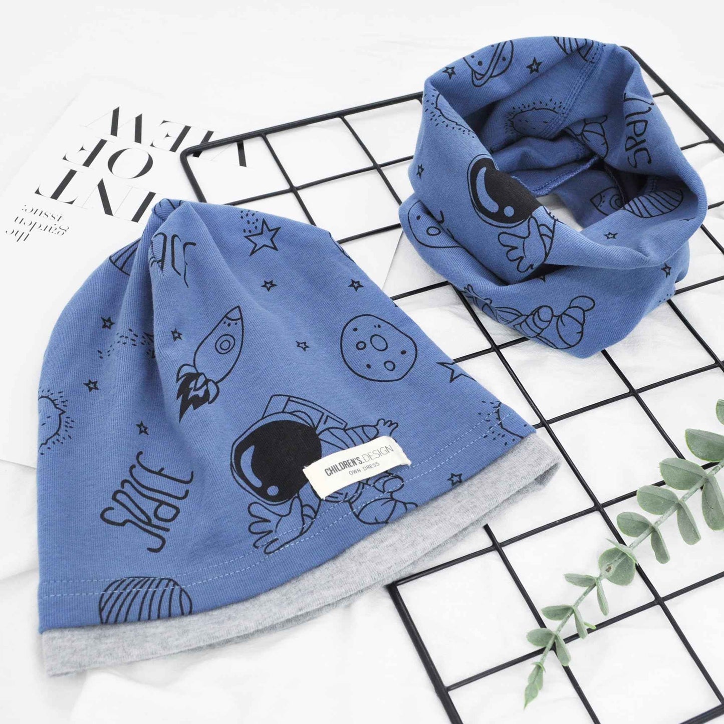 Kinder Beanie Mütze & Loop Schal Set, 95% Baumwolle Mütze Schal Set Mädchen Jungen 2-8 Jahren, Schlauchschal Warme Wintermütze Strickmützen für Herbst Winter Frühling