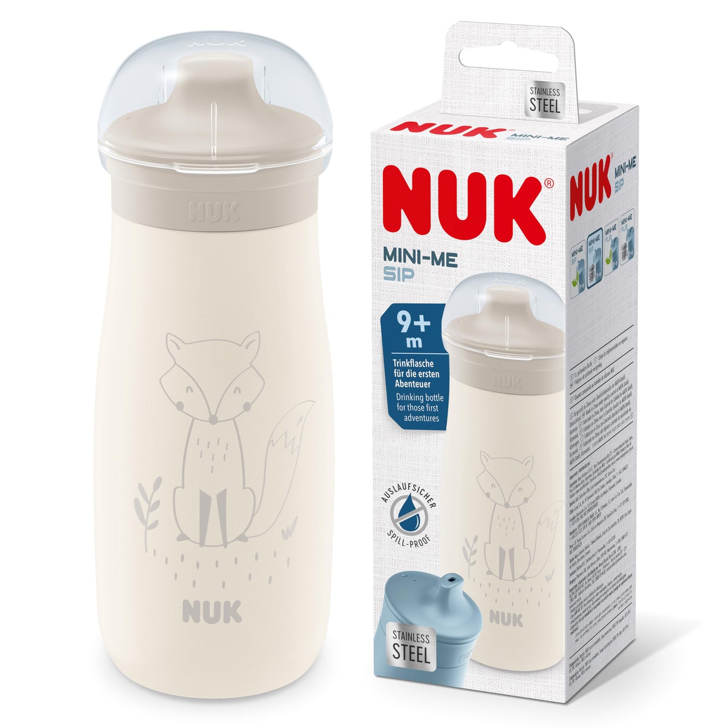 NUK Kiddy Cup Night Trinklernflasche | Schnabeltasse mit Leuchteffekt | 12+ Monate | Auslaufsicher mit harter Trinktülle | Clip und Schutzkappe | BPA-frei | 300 ml | Planeten (blau), 10255678 - Meloni2