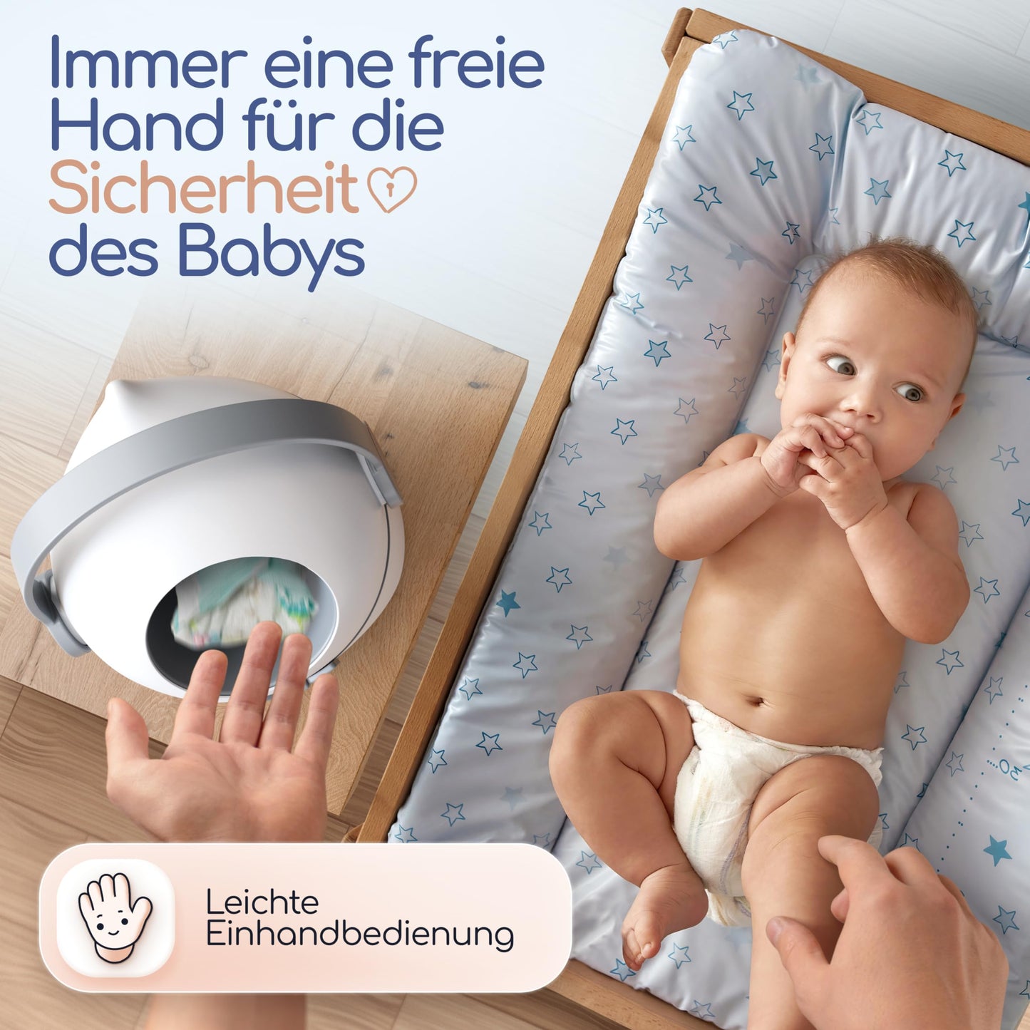 Leviasยฎ Windeleimer Baby Mรผlleimer Geruchsdicht | Windelmรผlleimer Geruchsdichter Wickeleimer ohne teure Nachfรผllkassetten 10L Volumen