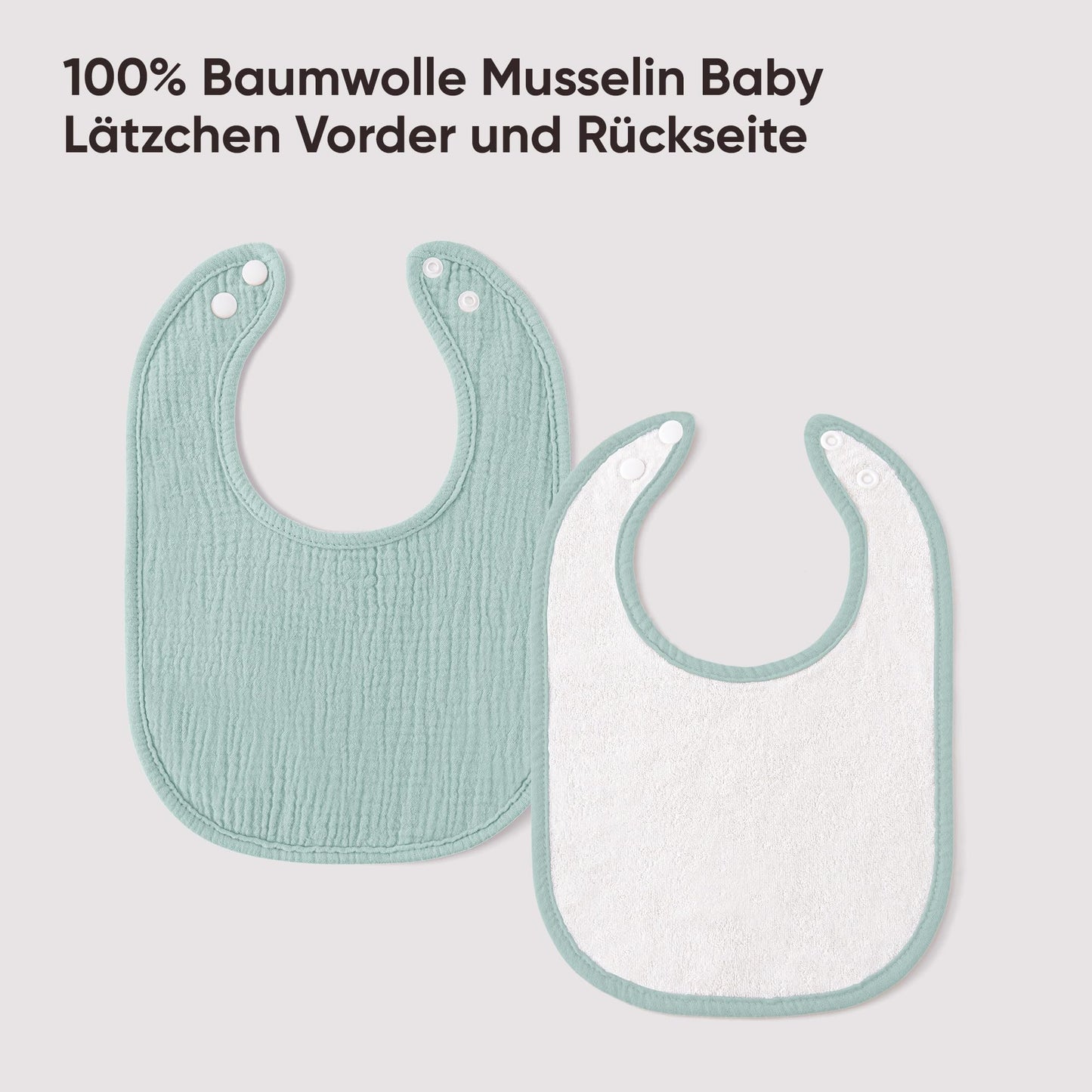 Bearmoss Lätzchen Baby Musselin Sabberlätzchen für Babys, 100% Baumwolle Quadratische Halstuch Baby Verstellbare Babylätzchen Weiche Sabberlätzchen für Junge und Mädchen,8 Stück