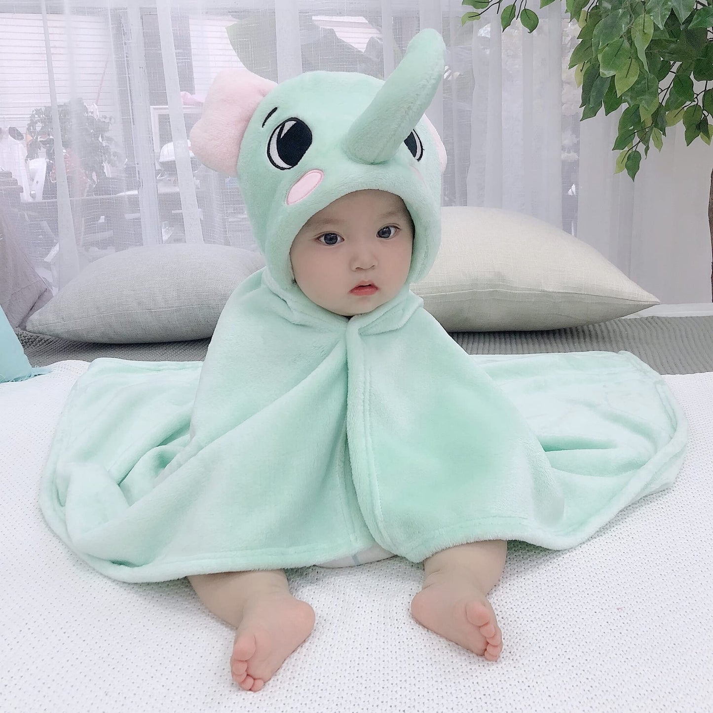 Doladola Baby Decke Babys Tier Design,Flanell Kinder Decke Kapuzenhandtuch für Mädchen und Jungen,Baby Kapuze Badeponcho Kinder Warm(gelbe Ente)