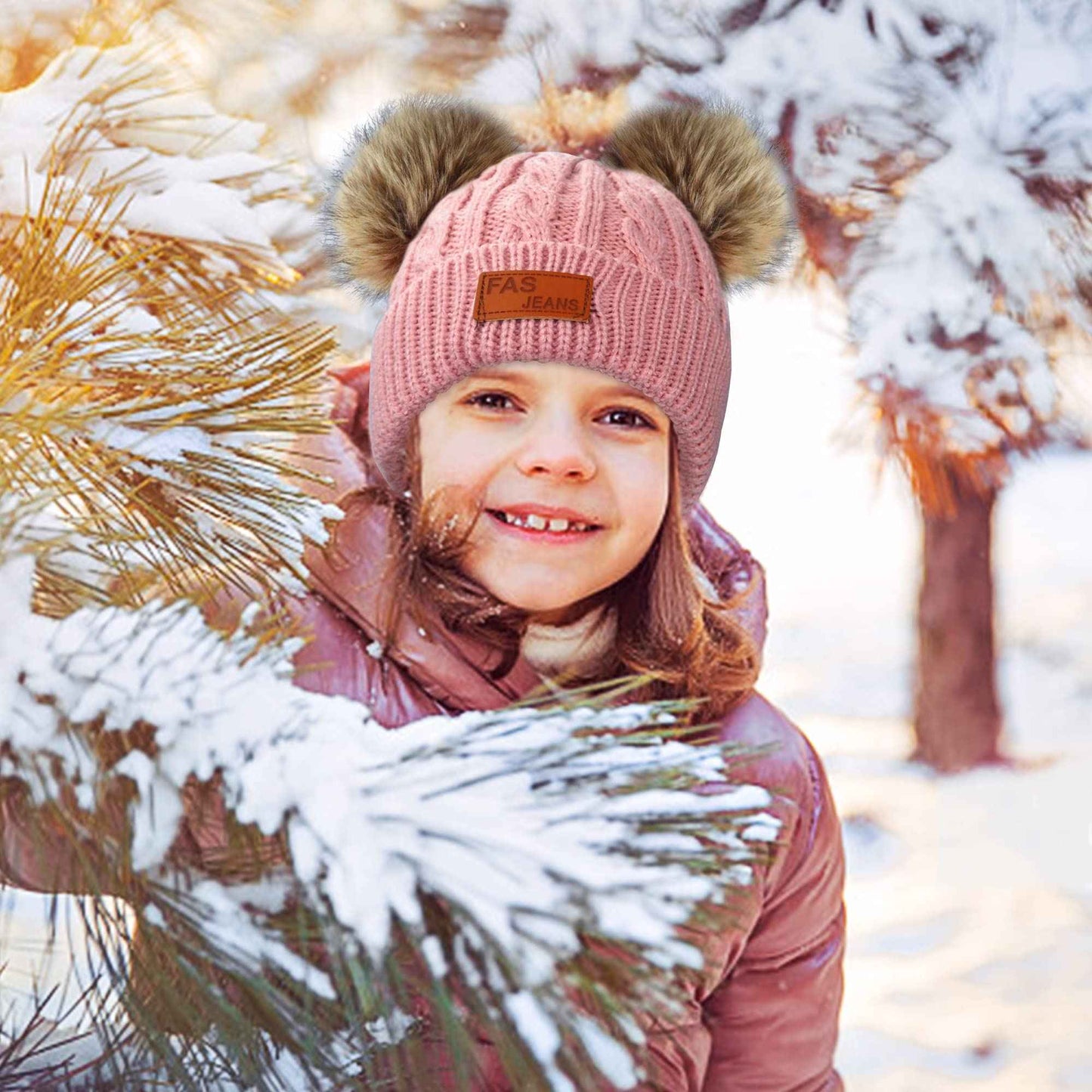 Kinder Wintermütze Schal Handschuhe Set - Strickmütze Beanie Hut für Mädchen Jungen 3-8 Jahre - Warme Winter Bekleidung