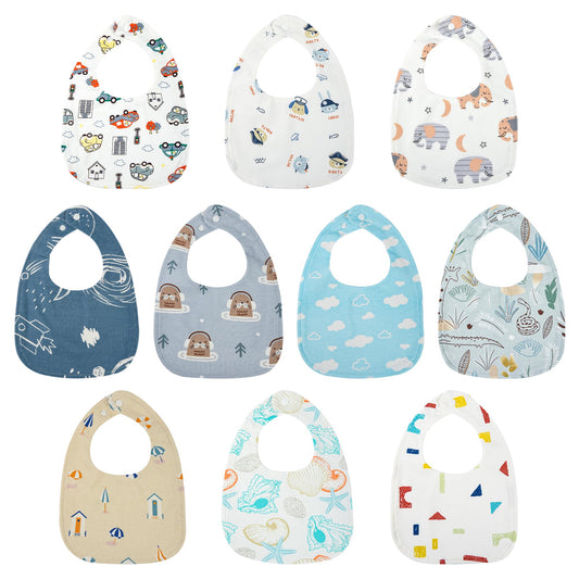 Yafane Baby Lätzchen Wasserdicht Weich 10er aus Baumwolle Halstücher Sabberlätzchen Spucktücher Baby für Baby Jungen und Mädchen Kleinkinder