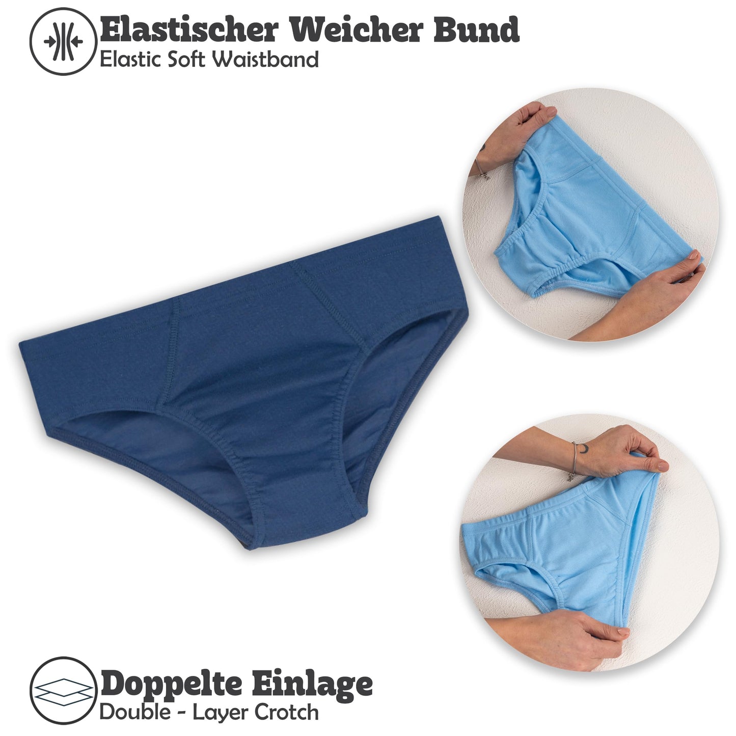 LOREZA ® 10 Jungen Slips aus 100% Baumwolle Unterhosen Unterwäsche 92-170