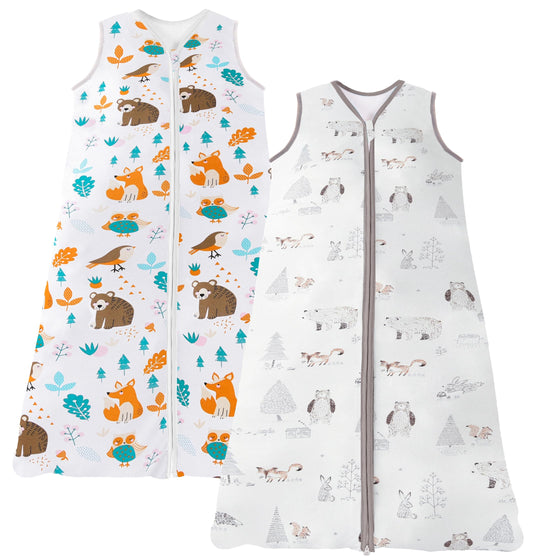 Chilsuessy Summer Baby Sleeping Bag, Small Children’s Sleeveless Pyjamas for Summer and Spring, 100 % Cotton