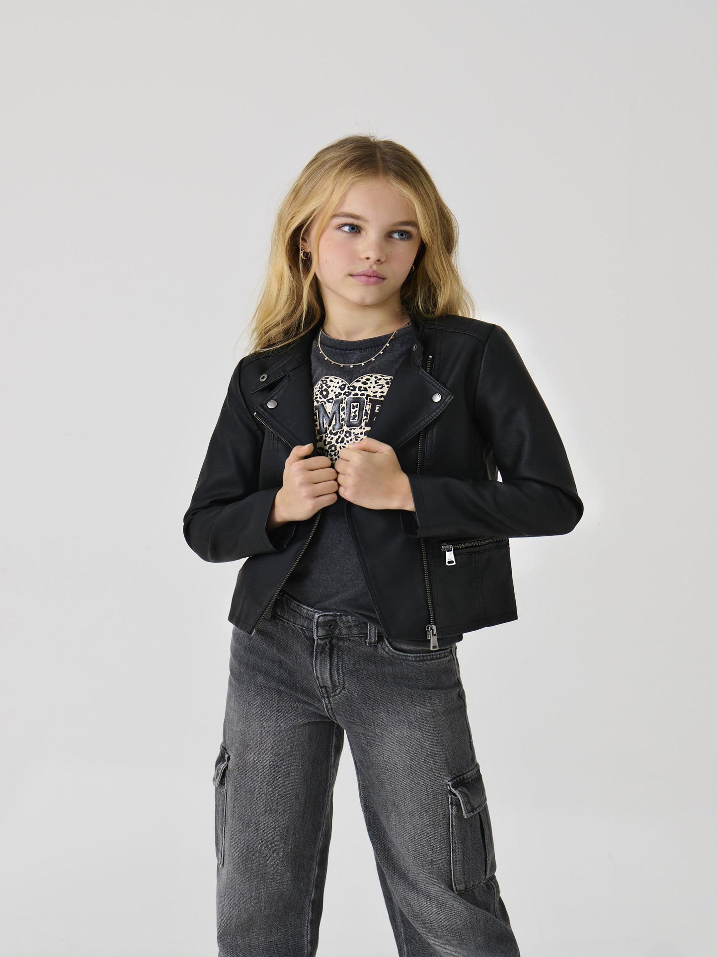 ONLY Girl Kunstlederjacke KOGFREYA Kunstlederjacke