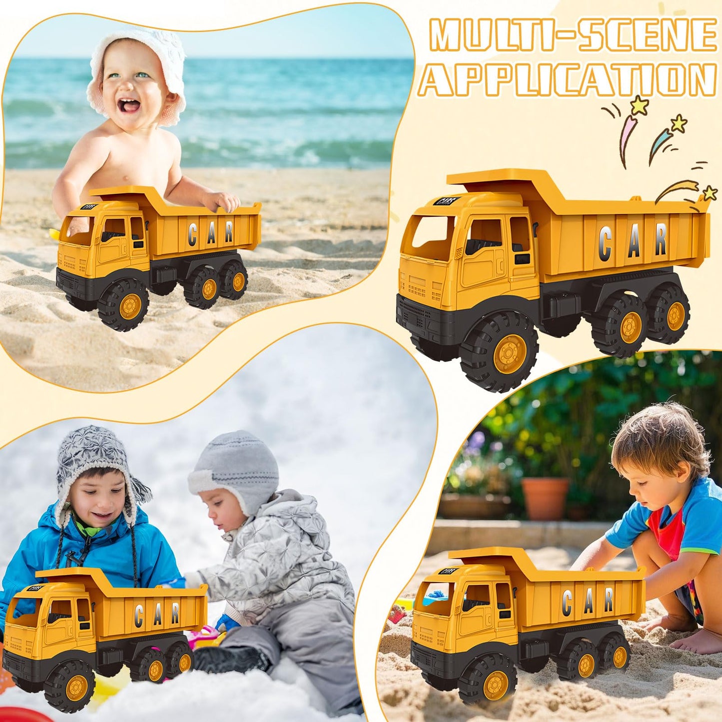 Bagger Spielzeug ab 3 jahre,Baustellenfahrzeuge Kinder,Baggerfahrzeug Geeignet als Sandspielzeug und für das Kinderzimmer,Starke & Flexible Teile,Sandkasten Kinderbagger für 2+ Jahre (Dumper)