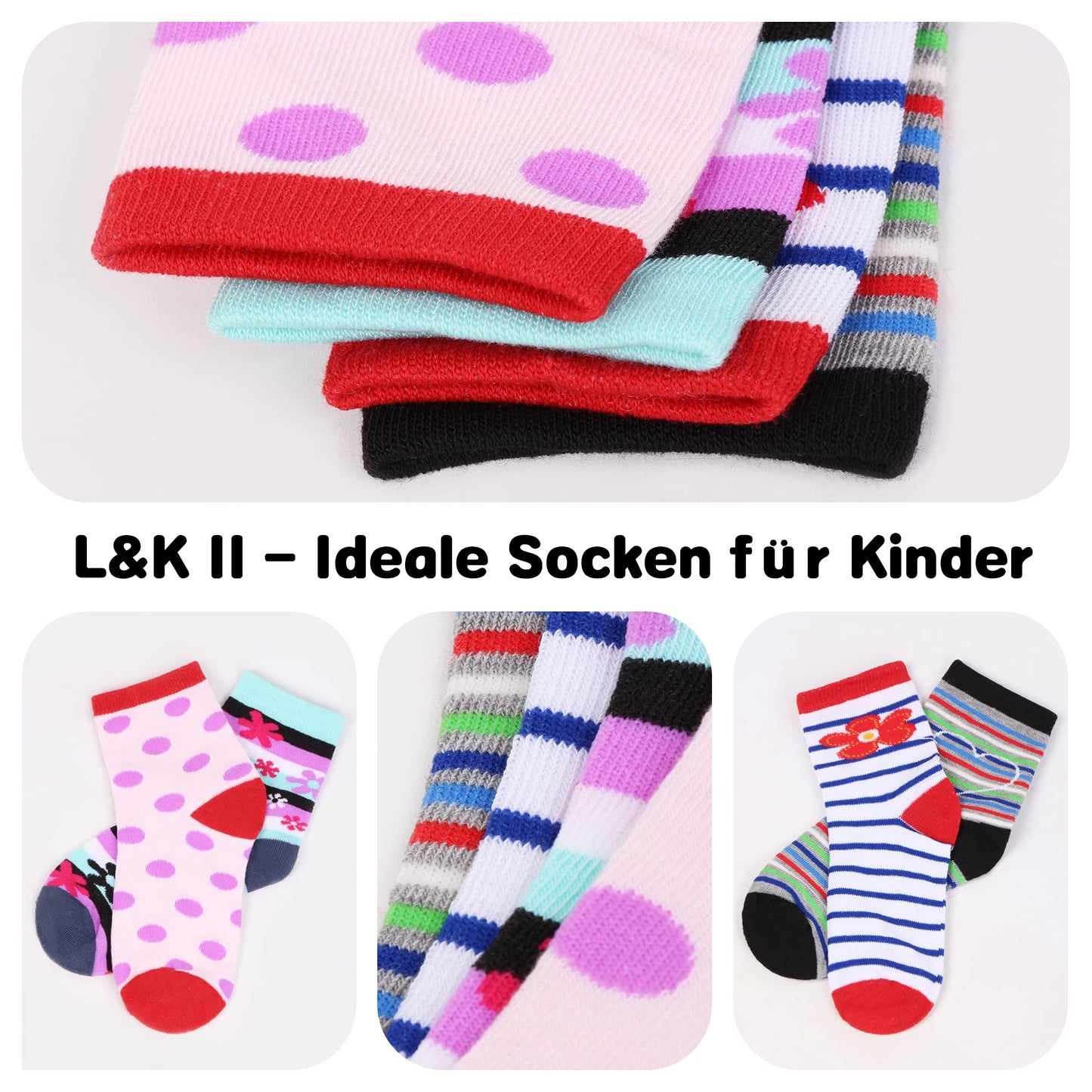 Libella 10/12er Kinder Mädchen Sneaker Socken Kids Füßlinge Sneakersocken bunt 2108VA