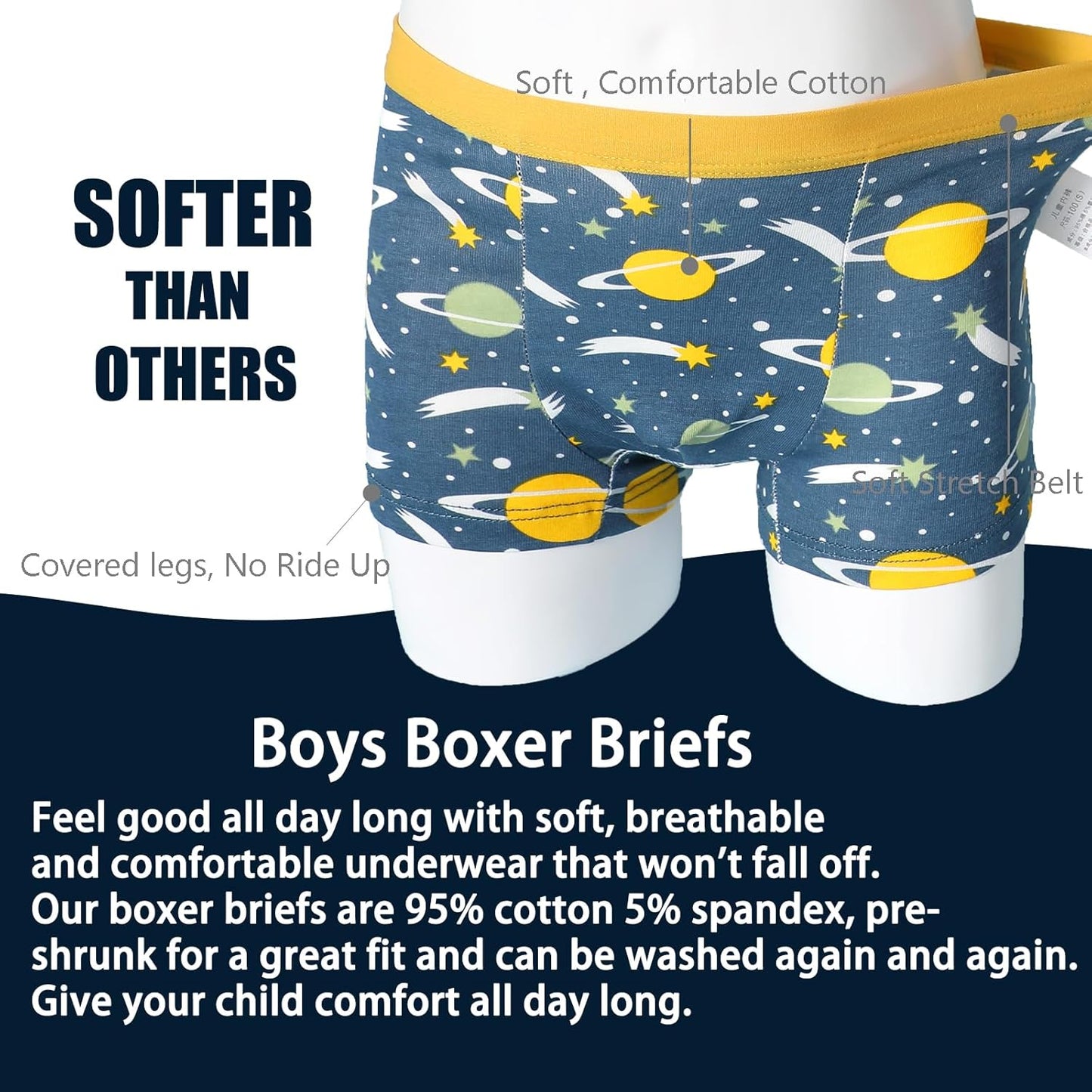 Anntry Kinder Weiche Baumwollene Unterwäschen Kleinkind 8 Pack Kleine Jungen Sortiert Boxer Shorts Slips 2-12 Jahre