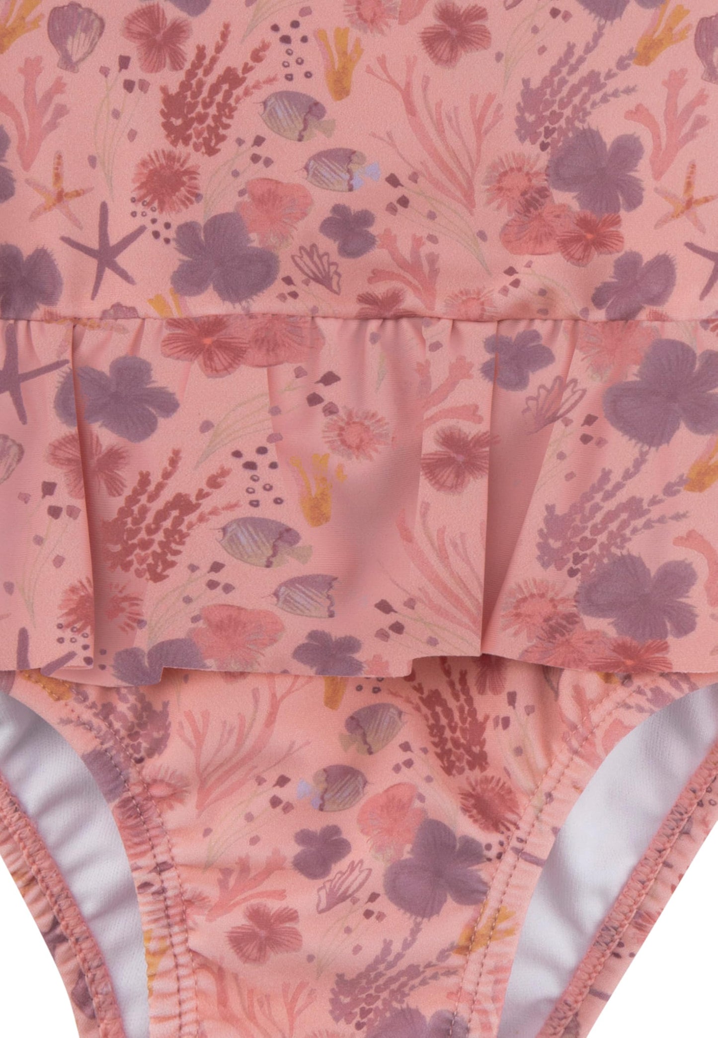 Sterntaler Badeanzug Corale Print mit Volant - UV-Schutz 50+ Schwimmanzug mit Windeleinsatz bis Größe 86/92 Badebekleidung für Mädchen