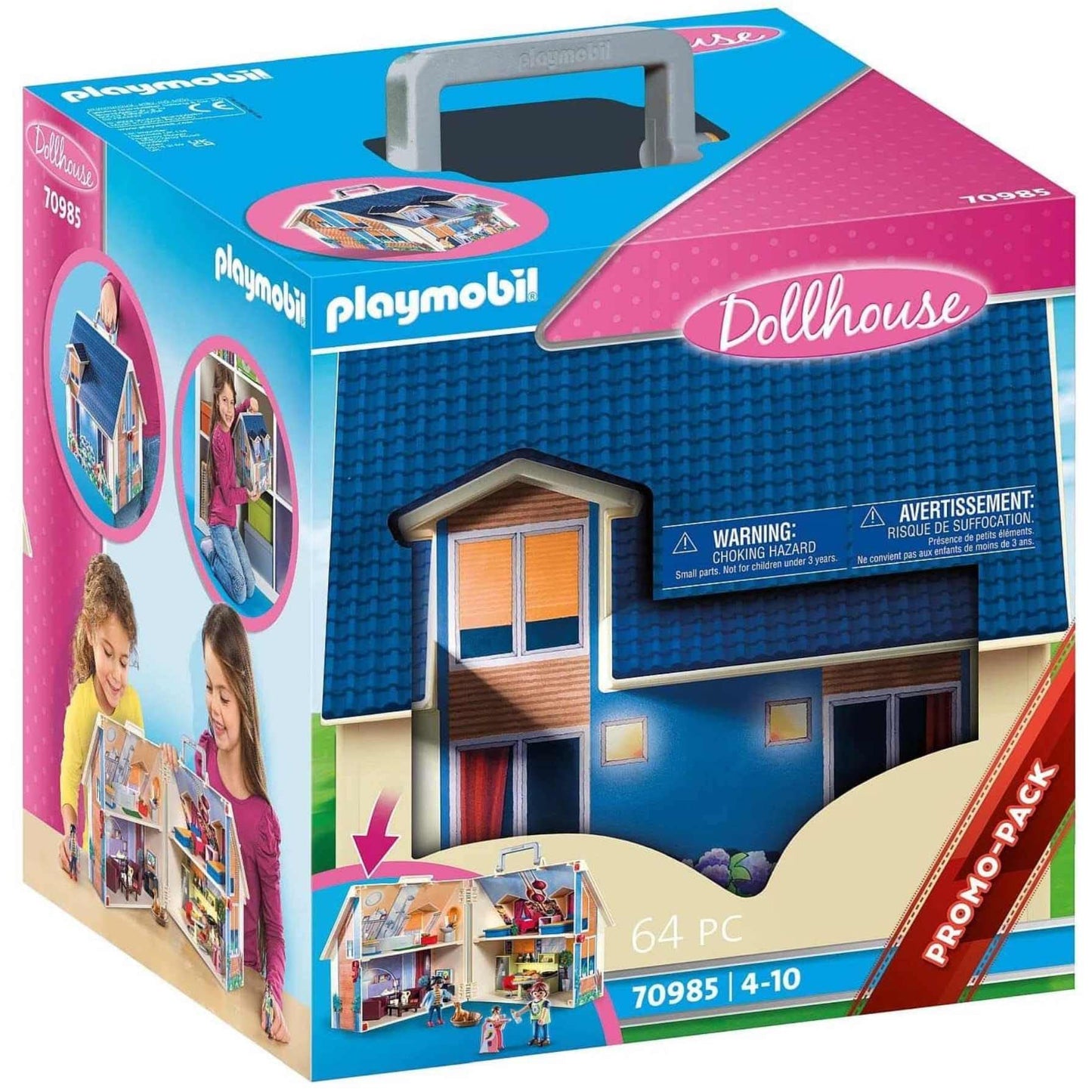 PLAYMOBIL | Dollhouse |Spielzeug für Kinder ab 4 Jahren | Mitnehm-Puppenhaus mit Griff | 70985