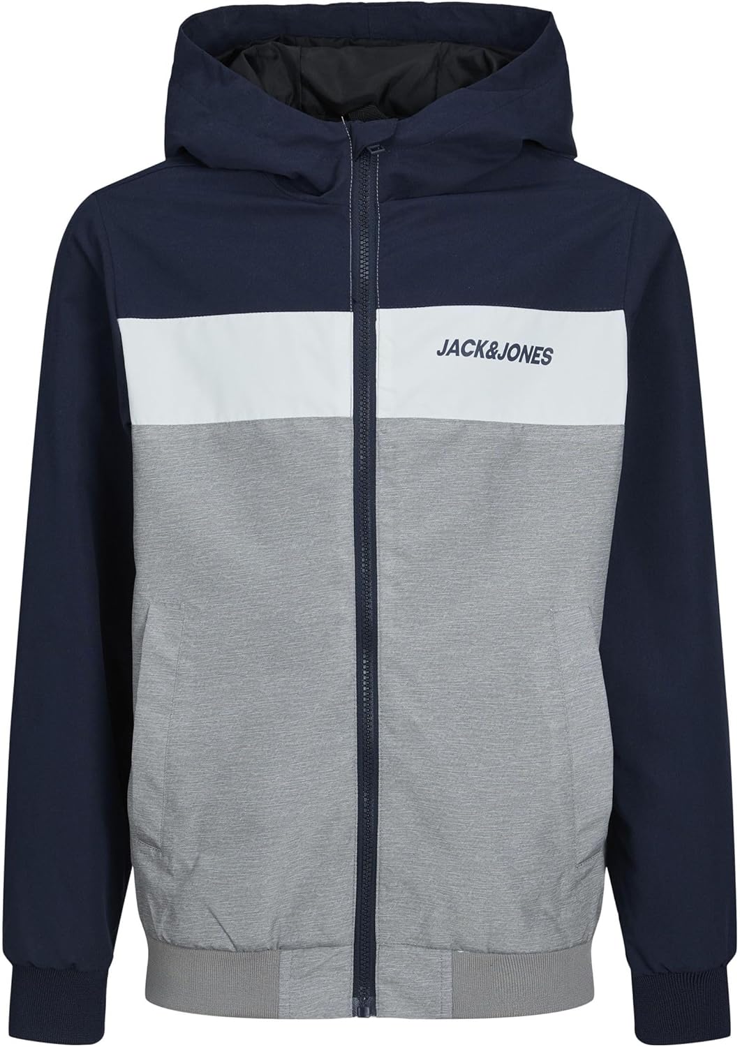JACK & JONES Jjerush Blocking Hood Bomber Sn Jr Boys Jacket