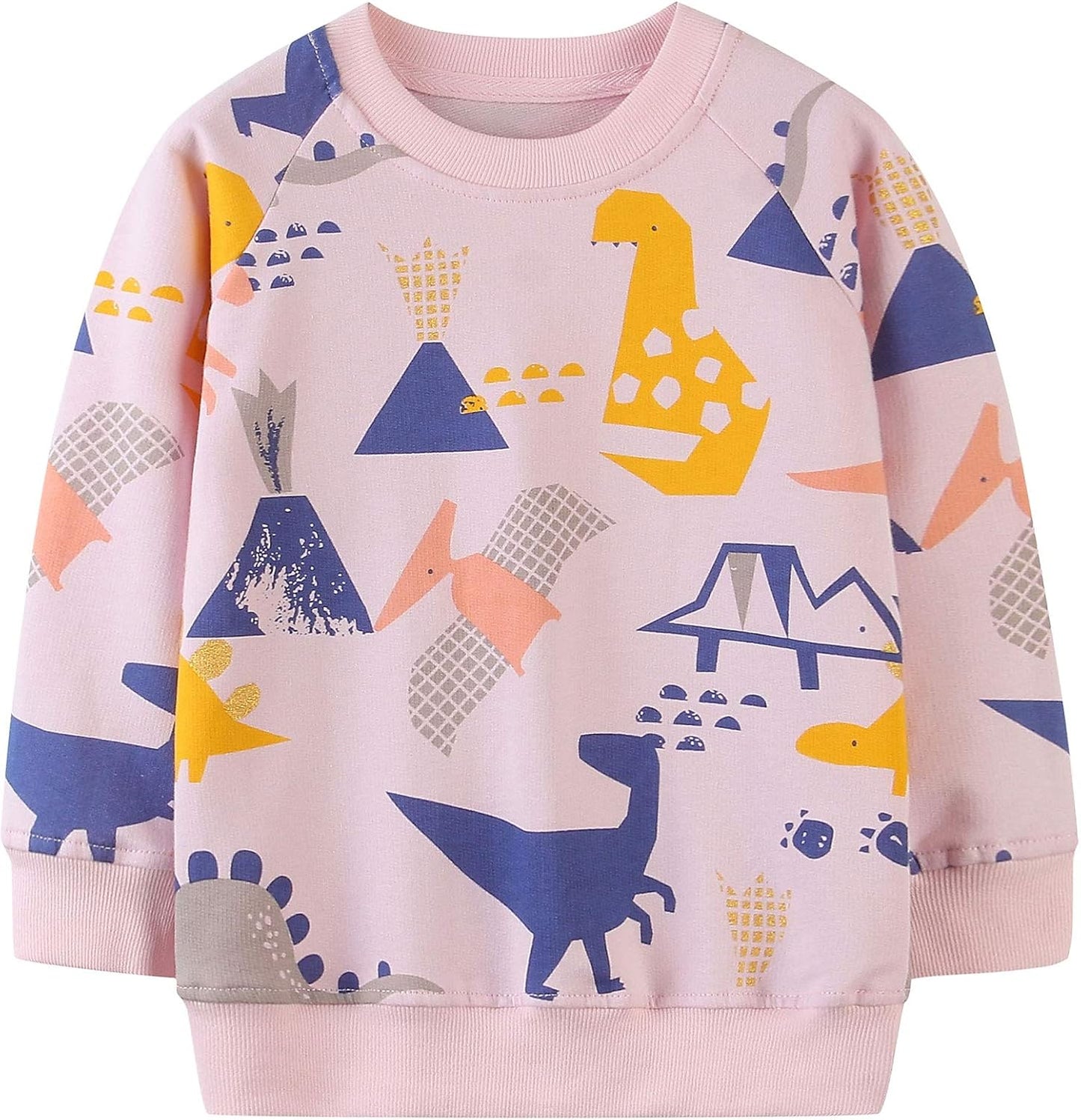 Mädchen Sweatshirt für Kinder Süß Cartoon Pullover Baumwolle Top Langarm T-Shirt Größe 1-12 Jahre