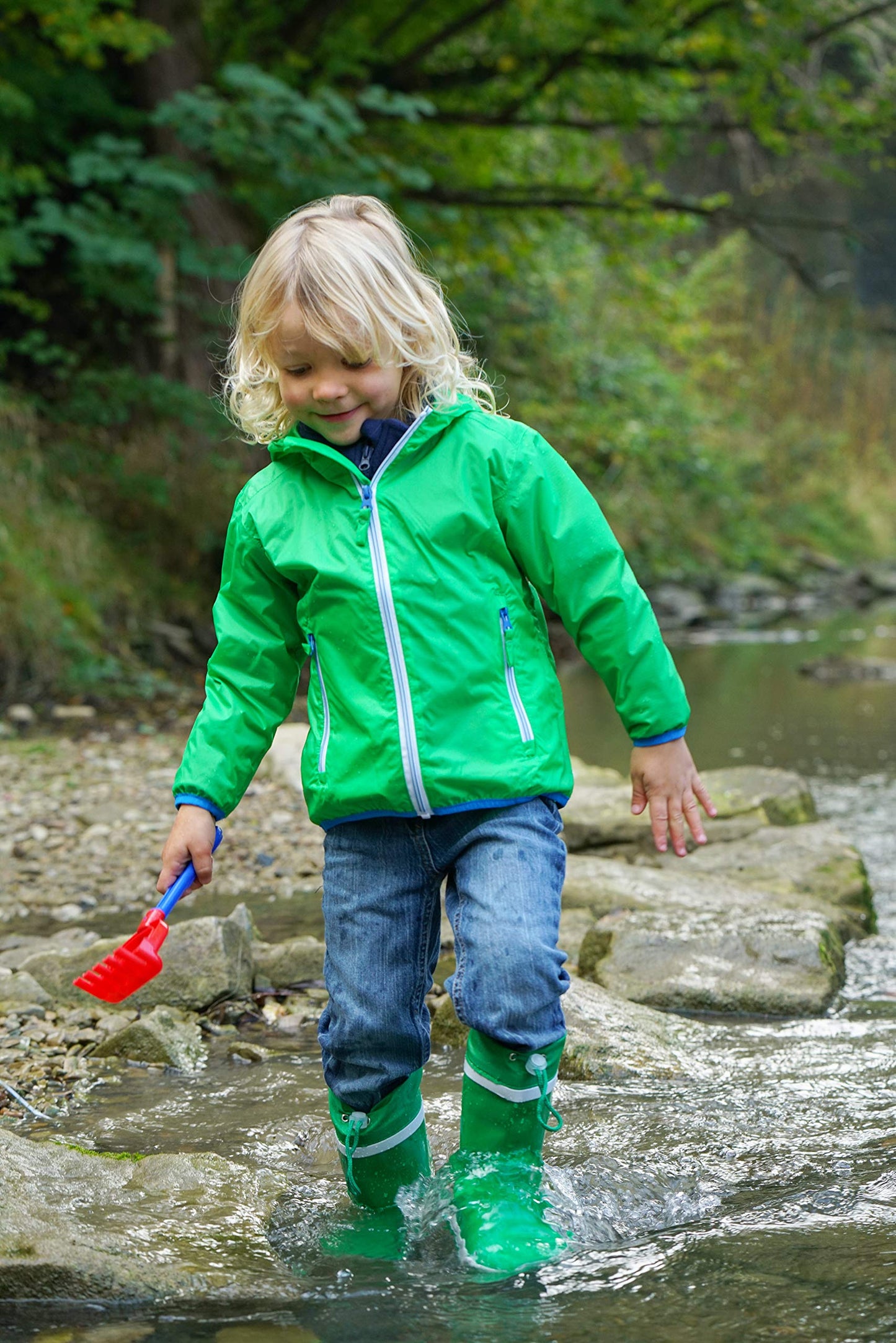 Playshoes Unisex Children's Foldable Rain Functional Jacket, Raincoat, Rainwear