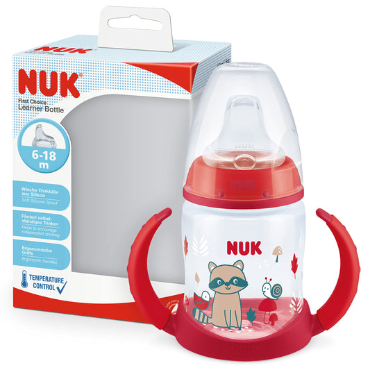 NUK First Choice+ Trinklernflasche | 6–18 Monate | 150 ml | Temperature Control Anzeige | Anti-Colic-Ventil | auslaufsichere Trinkschnabel | Ergonomische Griffe | BPA-frei | Disney Winnie Puuh blau - Meloni2