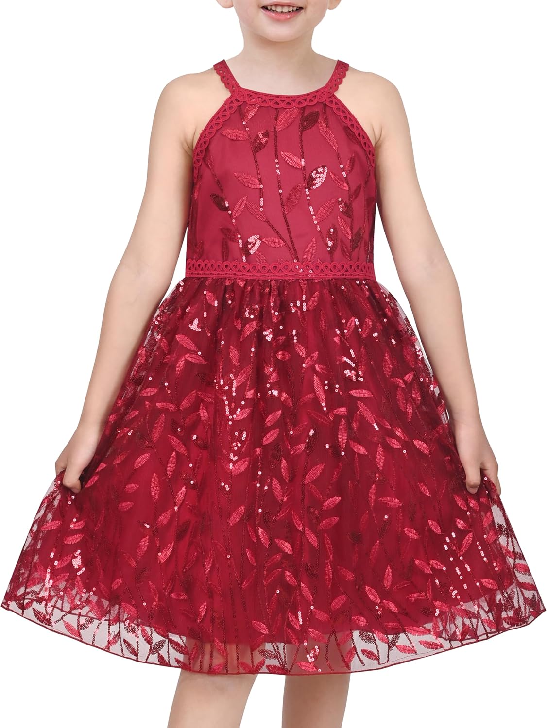 Sunny Fashion Mädchen Kleid Türkis Schmetterling Gestickt Halfter Kleid Party Gr. 104-146