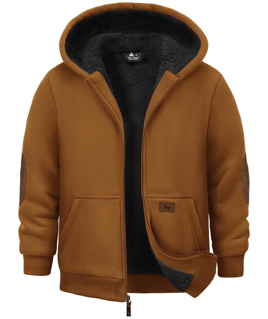 JACKETOWN Boys' Sweat Jacket Lined Children's Hoodie Sweatshirt Hoodie Fleece Jacket with Hood Long Sleeve Warm Winter Jacket Classic Pullover with Zip