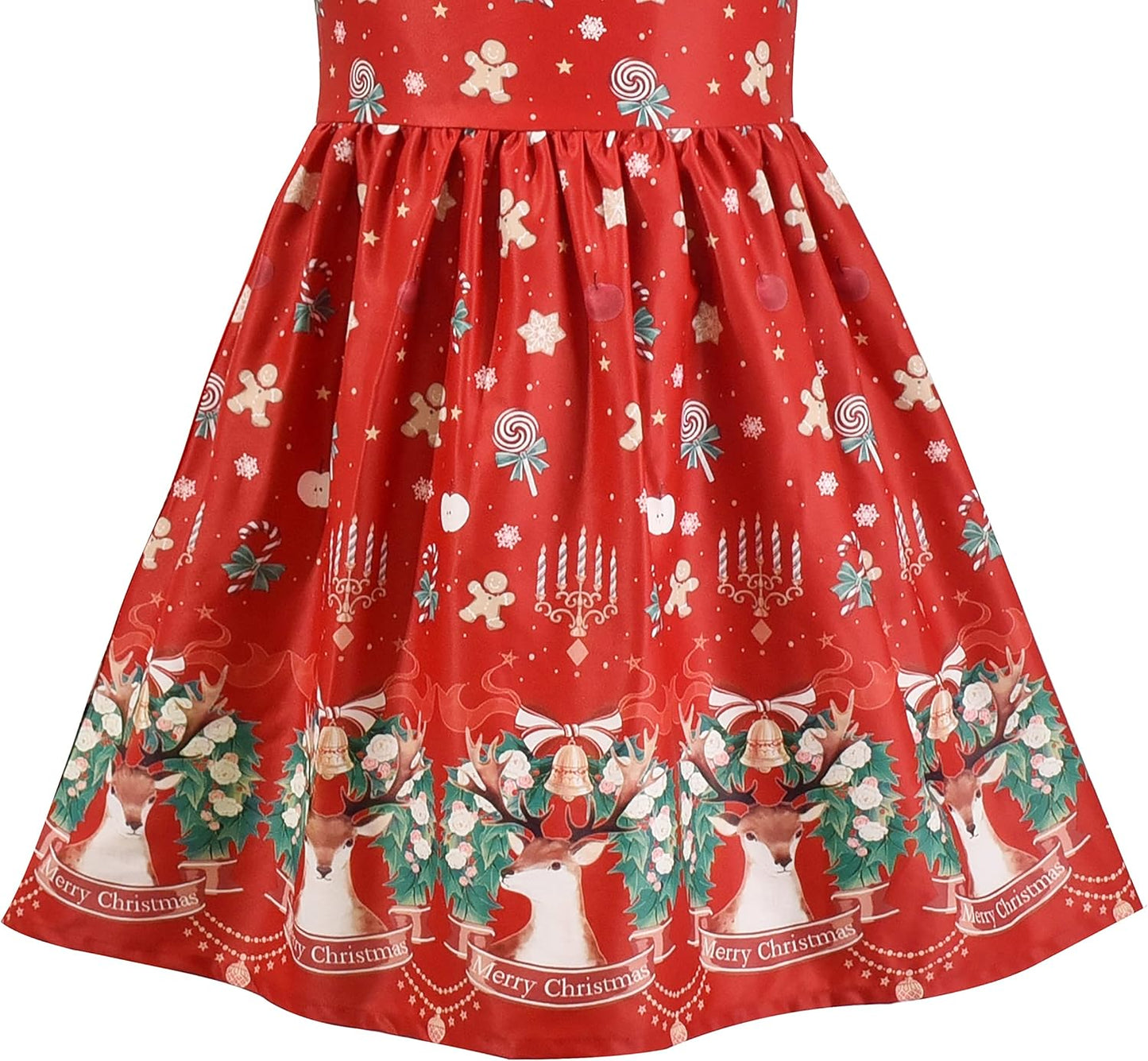 Sunny fashion girls' sleeveless polka dot dress rose garden green print size