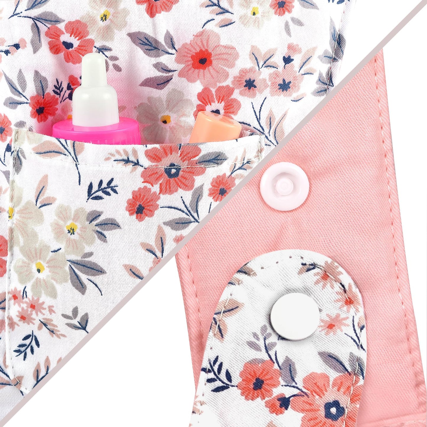 GAGAKU Puppentrage ab 3 Jahre Bauchtrage Babypuppen Zubehör Schultergurte Babytrage Puppe Kleinkind Puppentragetasche Stofftiertrage Kuscheltierträger - Rose - Kaninchengarten