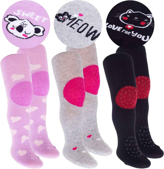 CiuchCiuch Crawling Tights 3 Pack - Three Pieces - Triple ABS - Non-Slip Material - For Children - Babies - Girls - Boys - 75% Cotton, 22% Polyester, 3% Elastane