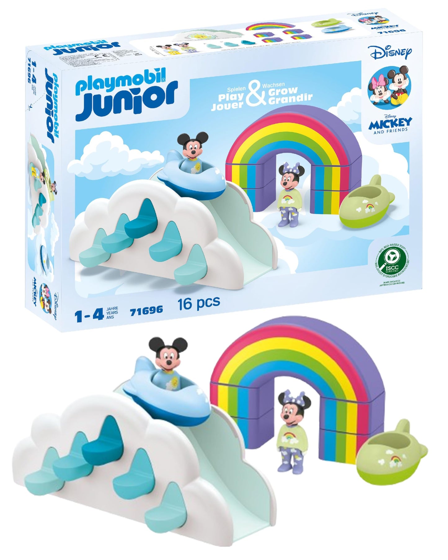 PLAYMOBIL JUNIOR | Disney | Micky Maus & Minnie Maus | Wolkenflug | nachhaltiges Spielzeug für Kinder ab 1 Jahr | 71697
