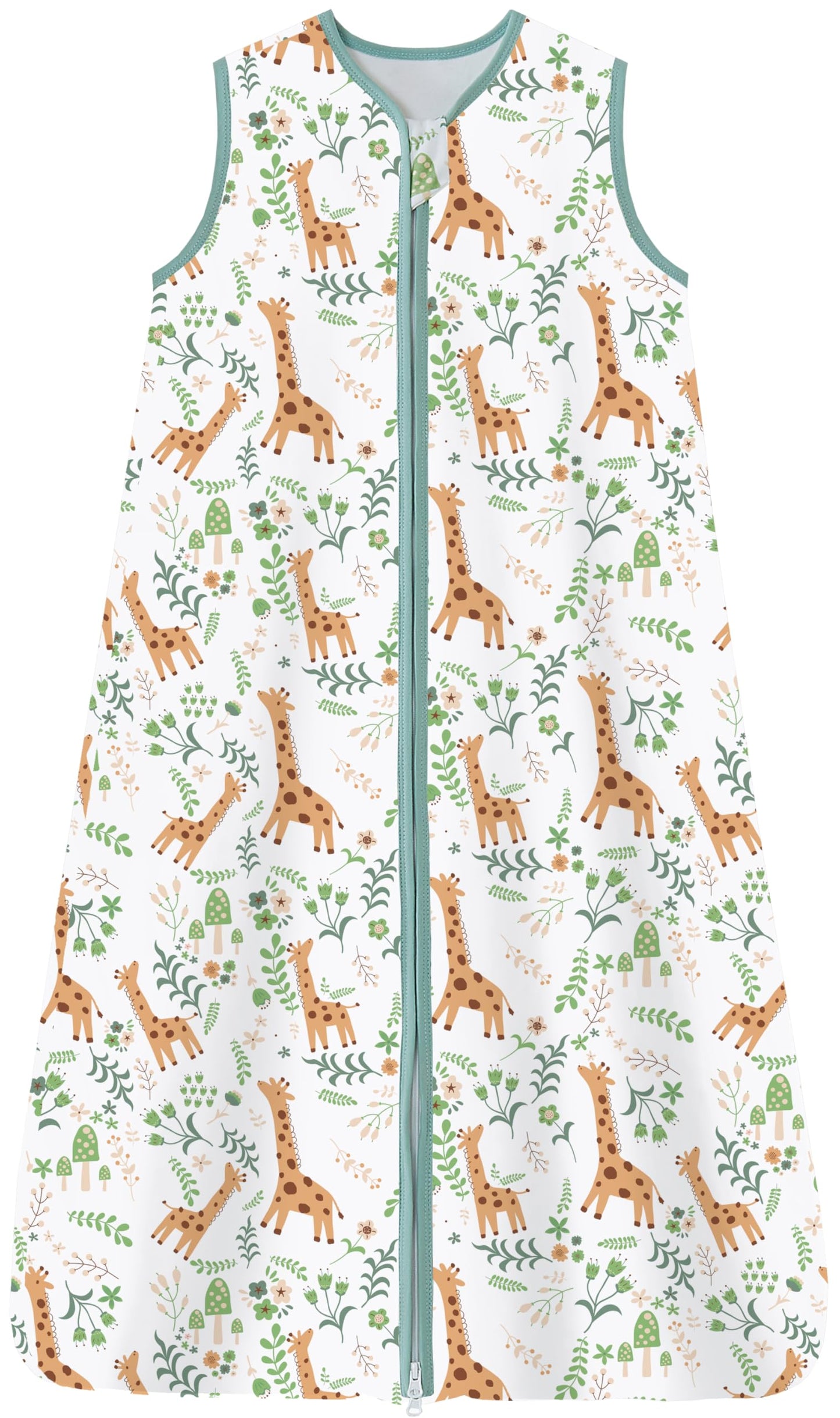 Chilsuessy Children's Sleeping Bag 1.5 Tog Pack of 2 Baby Sleeping Bag Made of 100% Cotton, Baby All-Year Sleeping Bag Pyjamas for Boys and Girls, 1.5 Tog/Elephant Lion + Green, 110 cm / Baby Height