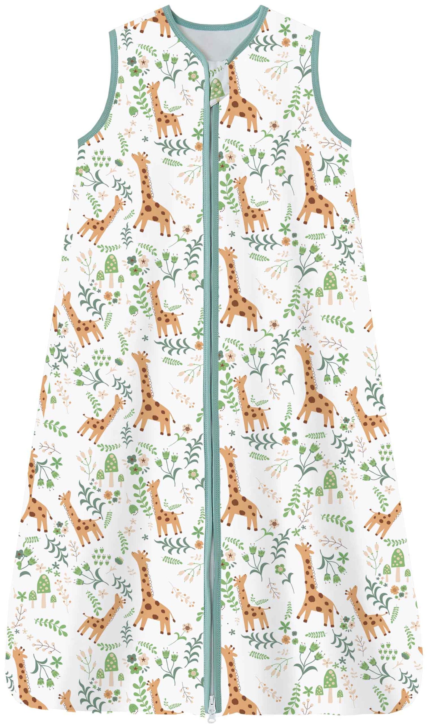 Chilsuessy Children's Sleeping Bag 1.5 Tog Pack of 2 Baby Sleeping Bag Made of 100% Cotton, Baby All-Year Sleeping Bag Pyjamas for Boys and Girls, 1.5 Tog/Elephant Lion + Green, 110 cm / Baby Height