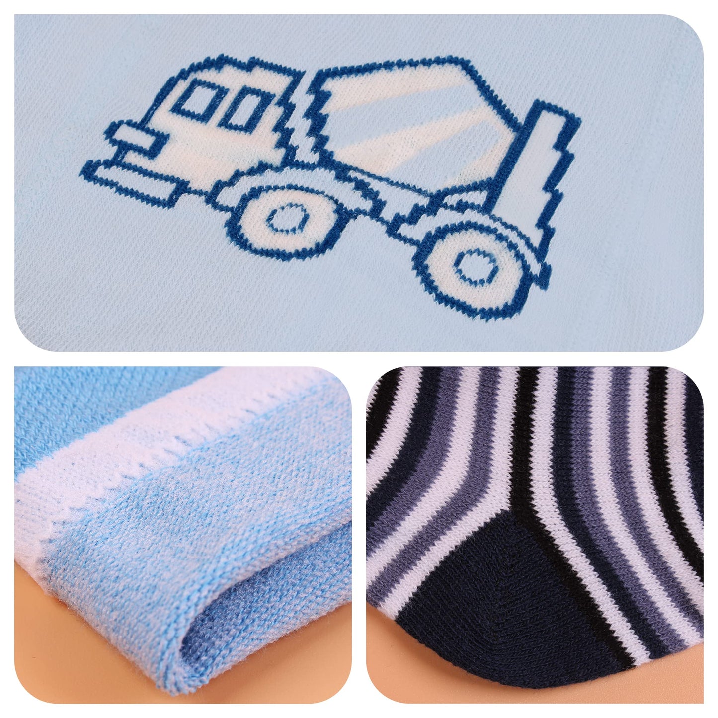 L&K-II Pack of 4 Baby Tights for Baby Boys with Dog Lions Monkeys Bears and Car Motif 2760