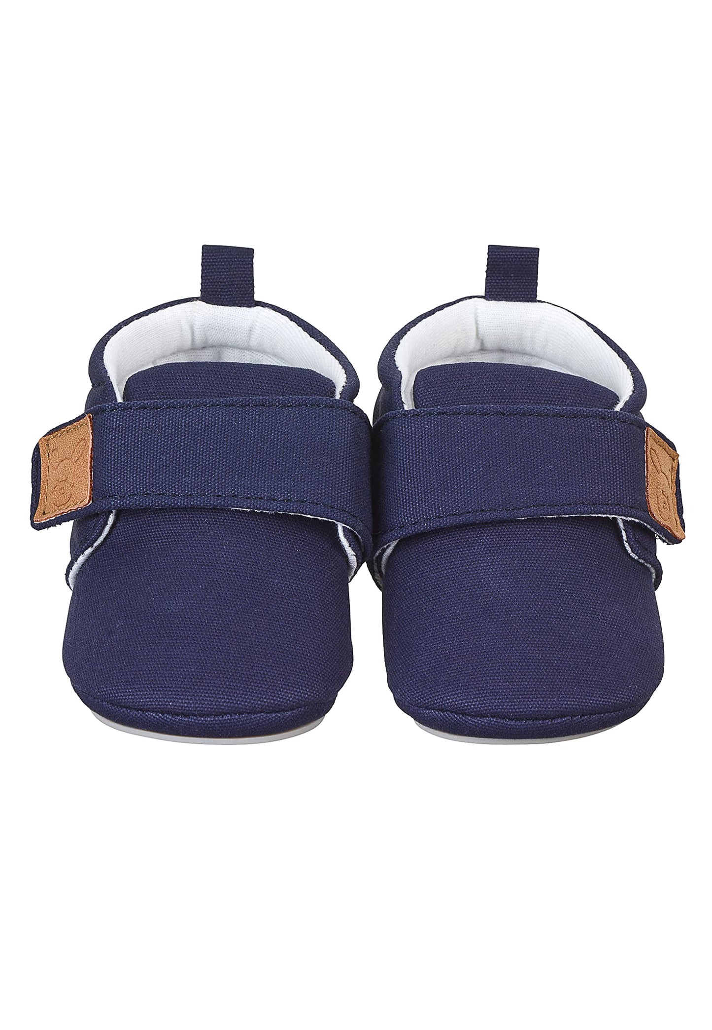 Sterntaler Krabbelschuhe uni - Baby Schuhe aus Canvas mit Klettverschluss - Baby und Kleinkind Hausschuh - aufgenähte Sternen Sohle rutschfest - Unisex Sneaker mit Jersey Futter - steingrün