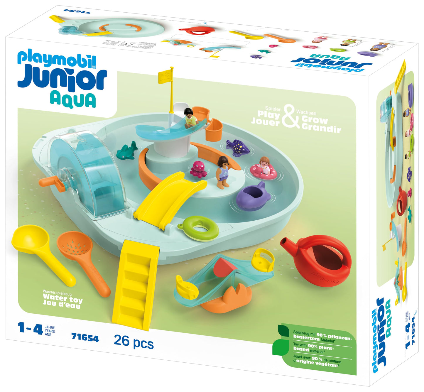 PLAYMOBIL Junior Aqua Tinti Sustainable Toy for Children from 1 Year Old Colourful Squid with Rings for Colour Sorting 71438