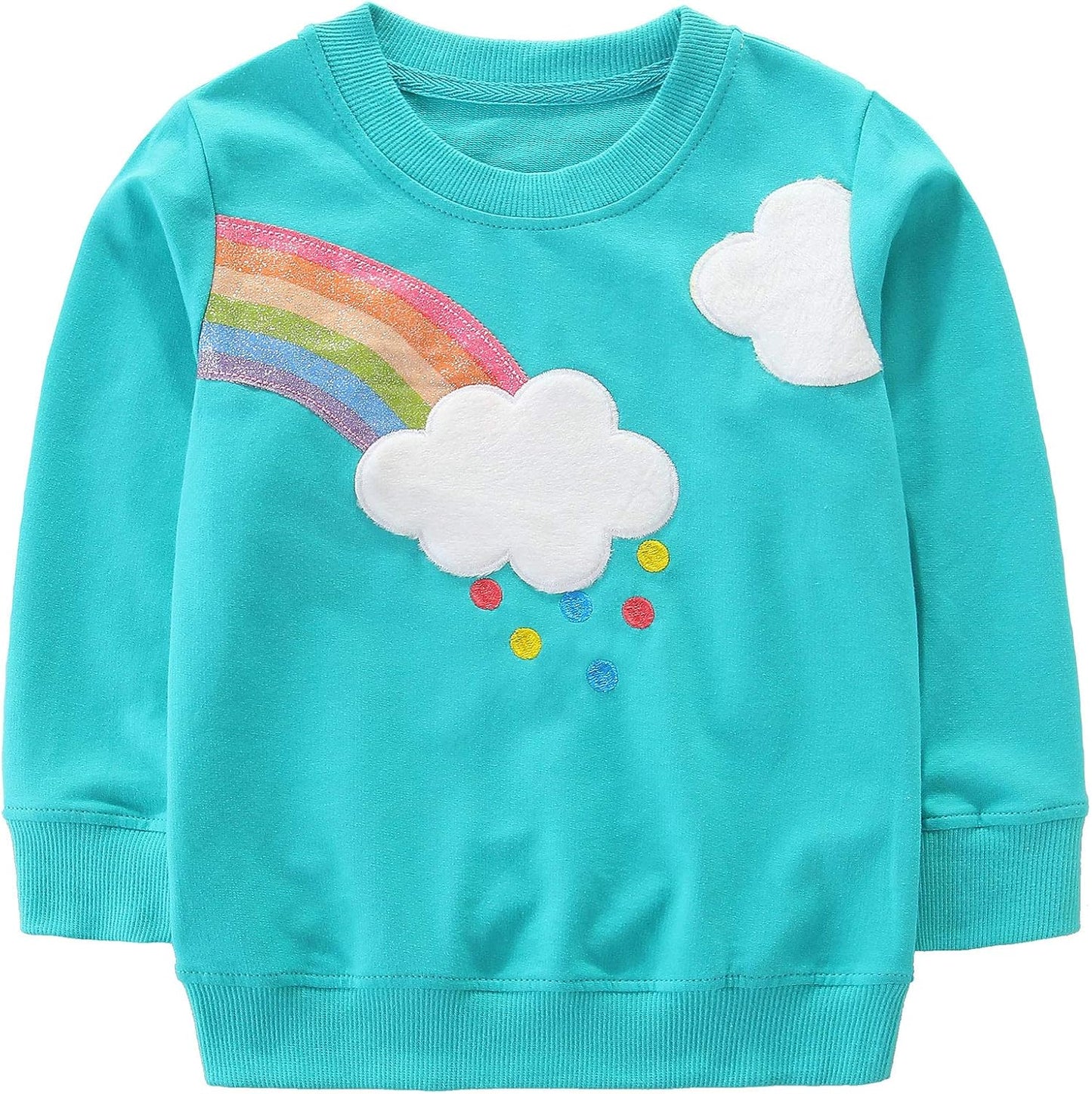 Mädchen Sweatshirt für Kinder Süß Cartoon Pullover Baumwolle Top Langarm T-Shirt Größe 1-12 Jahre