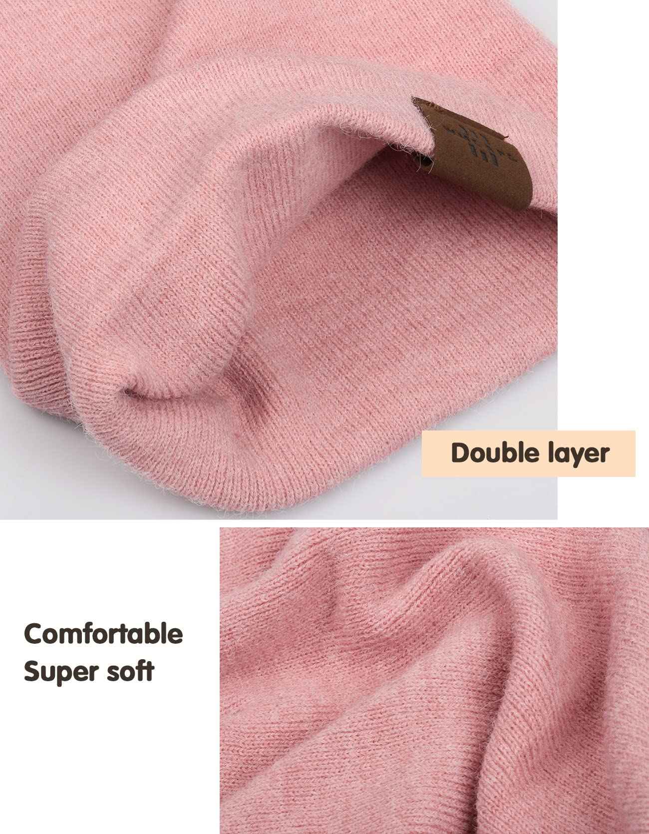 Wmcaps Mütze Kinder Jungen, Warme Weiche Wintermützen für Mädchen Kleinkind Baby, Doppellagige Strickmütze Kinder