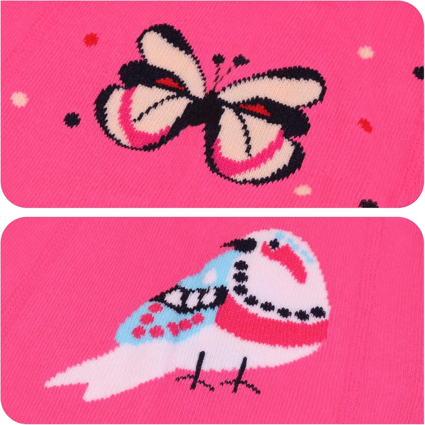 L&K-II Pack of 4 Baby Tights for Baby Girls with Dots Stripes Carzen and Butterfly Motif 2762