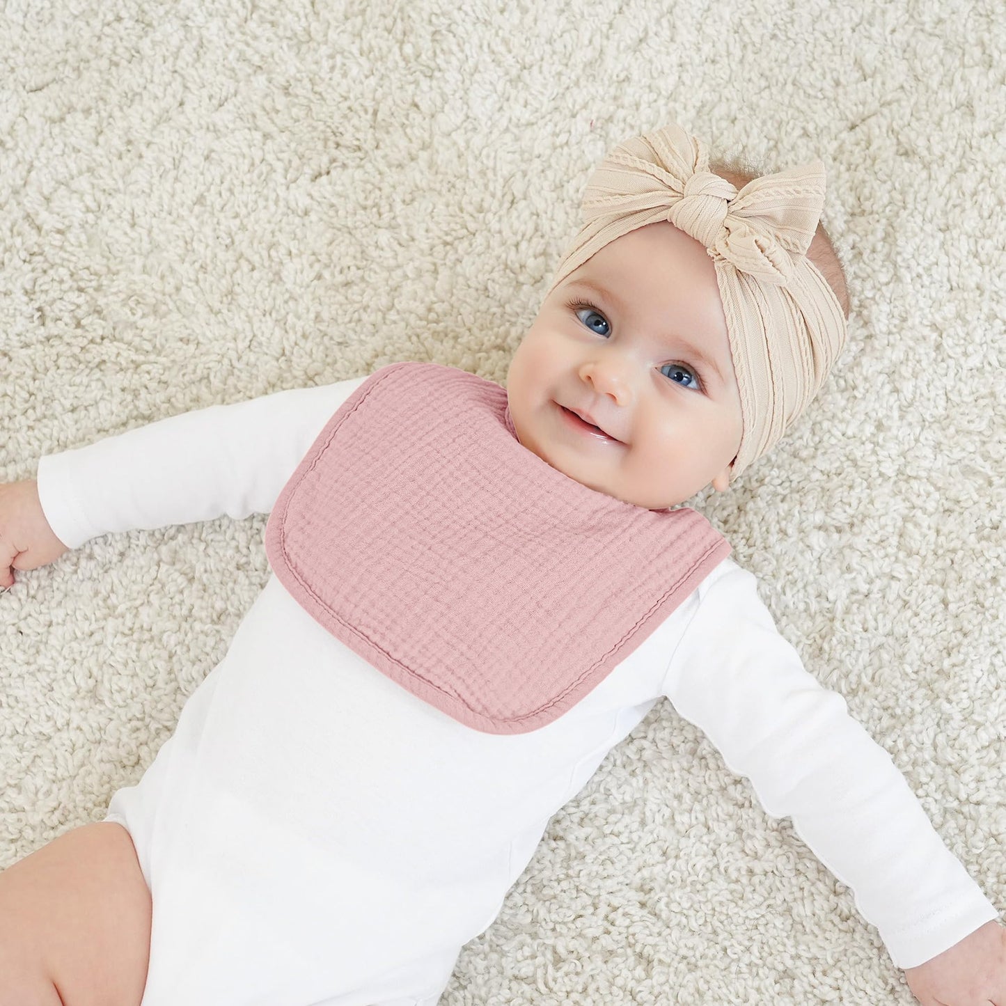 Bearmoss Lätzchen Baby Musselin Sabberlätzchen für Babys, 100% Baumwolle Quadratische Halstuch Baby Verstellbare Babylätzchen Weiche Sabberlätzchen für Junge und Mädchen,8 Stück