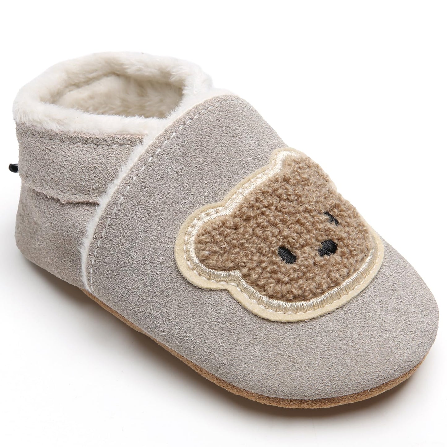 IceUnicorn Baby's Crawling Shoes, Winter First Walking Shoes, Baby Lined Leather Shoes, Soft Leather, Suede Soles, Leather Slippers