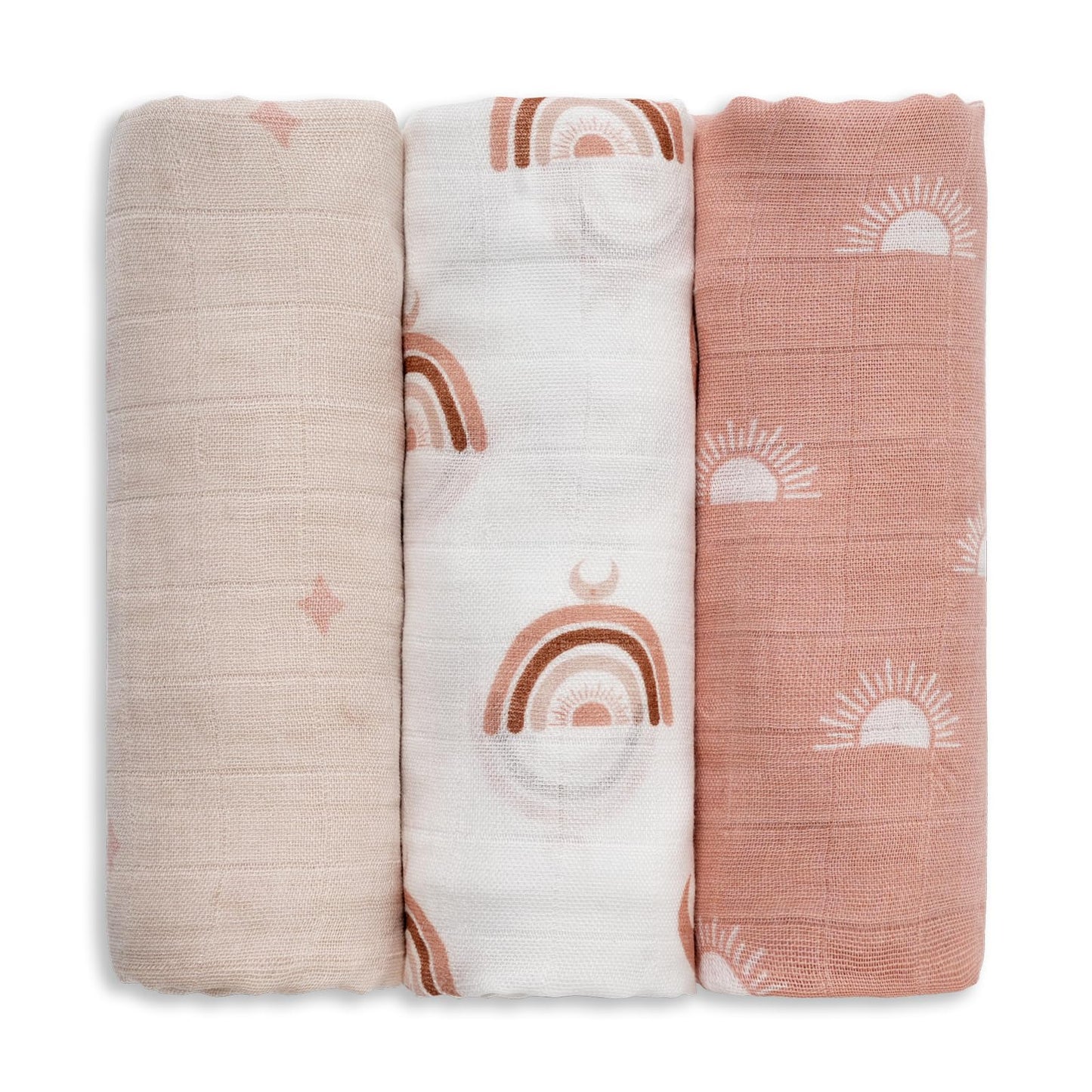 GLLQUEN Musselintücher für Babys, 6 Stück Spucktücher aus Baumwolle 70 cm x 70 cm, saugfähig und atmungsaktiv und ideal zum Reinigen, Abwischen und Abdecken von Neugeborenen