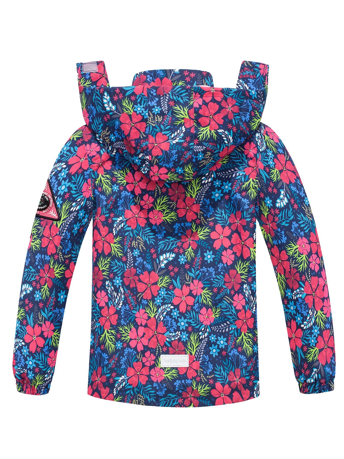 NATUST Mädchen Gefütterte Regenjacke Kinder Winddicht Übergangsjacke mit Abtrennbare Kapuze