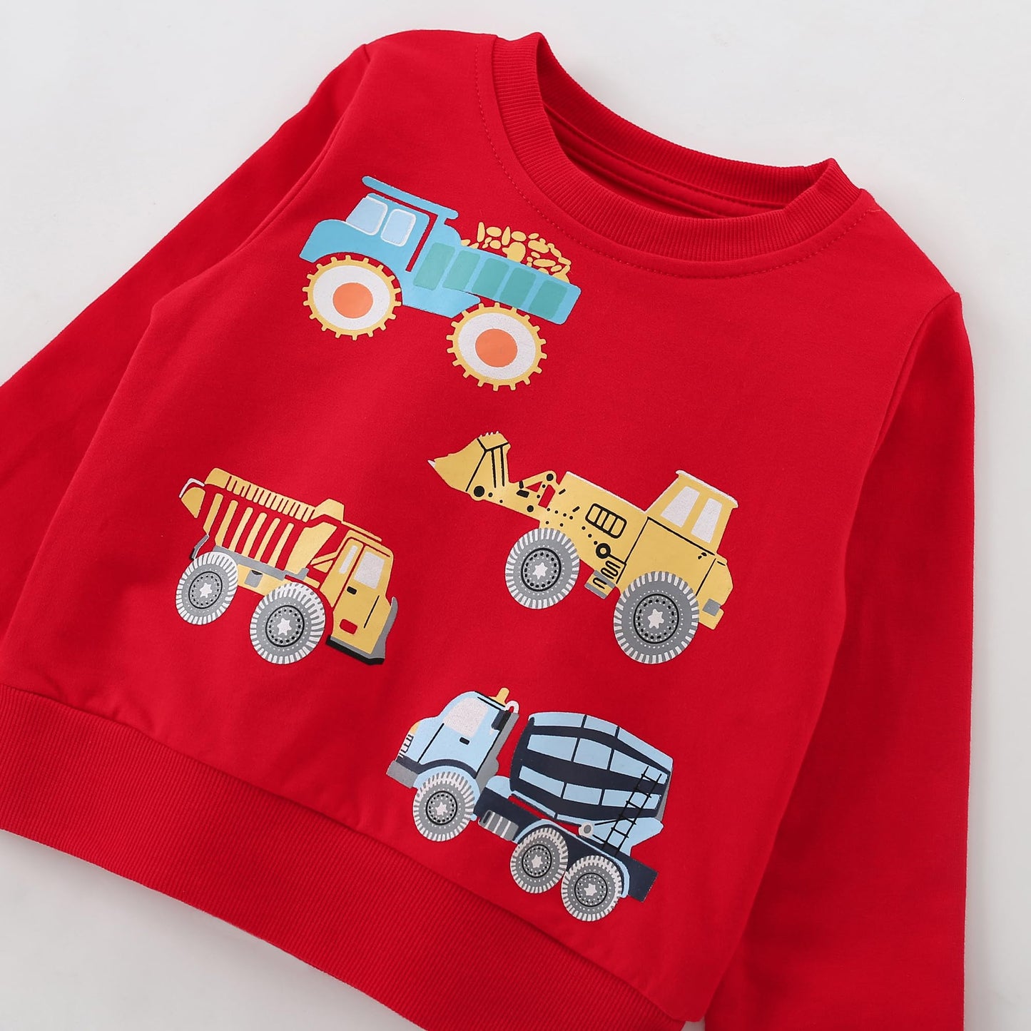 Pilipulu Sweatshirt Boys Kids Pullover Boys Cotton Long Sleeve Shirt Kids Dinosaur Digger Warm Tops 2-7 Years Size 92 98 104 110 116 122