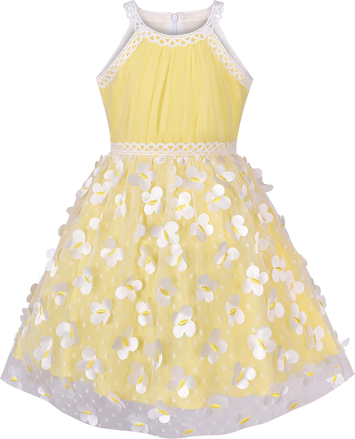 Sunny Fashion Mädchen Kleid Türkis Schmetterling Gestickt Halfter Kleid Party Gr. 104-146