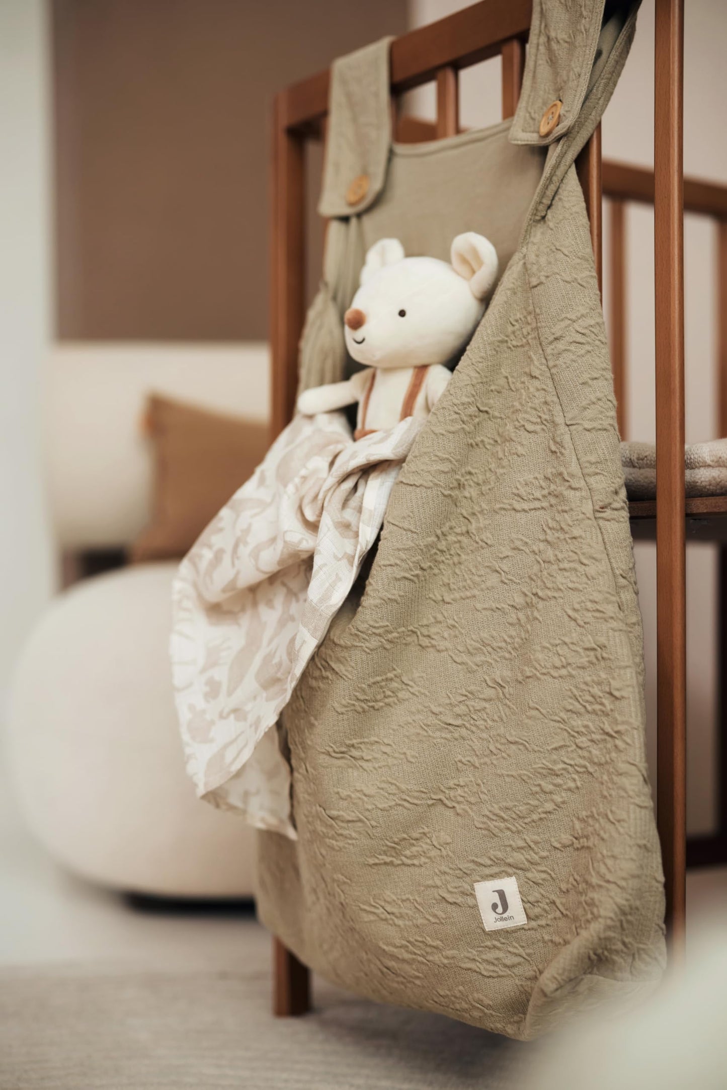 Jollein 537-848-66095 Spucktücher Mundtücher Musselin 3er Set Teddybär weiß (31x31cm)