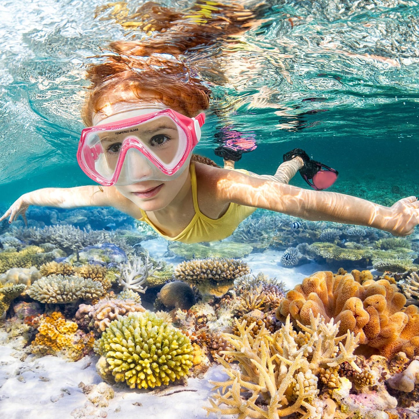 WOVOKA Taucherbrille Kinder, Schwimmbrille Kinder für 4-12 Jahre, Tauchmaske Schnorchelmaske Nasenabdeckung 180°Panorama HD Anti Nebel Anti-Leck für Jungen Mädchen Jugendliche