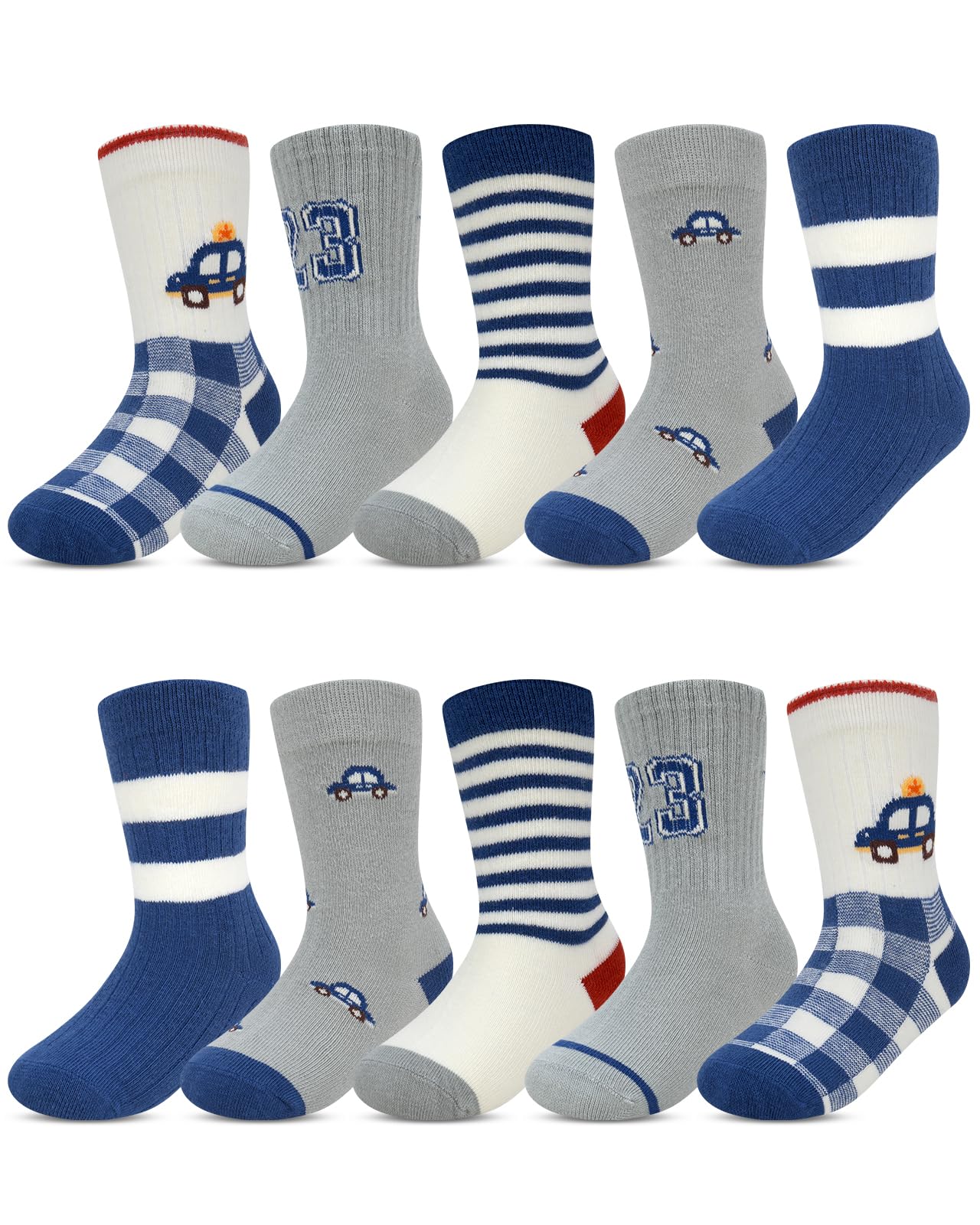 Kyopp 10 Paar Socken Kinder Mädchen und Jungen Funny Socken Lustig Animals Cotton Socken Crew Socks Winter/Sommer