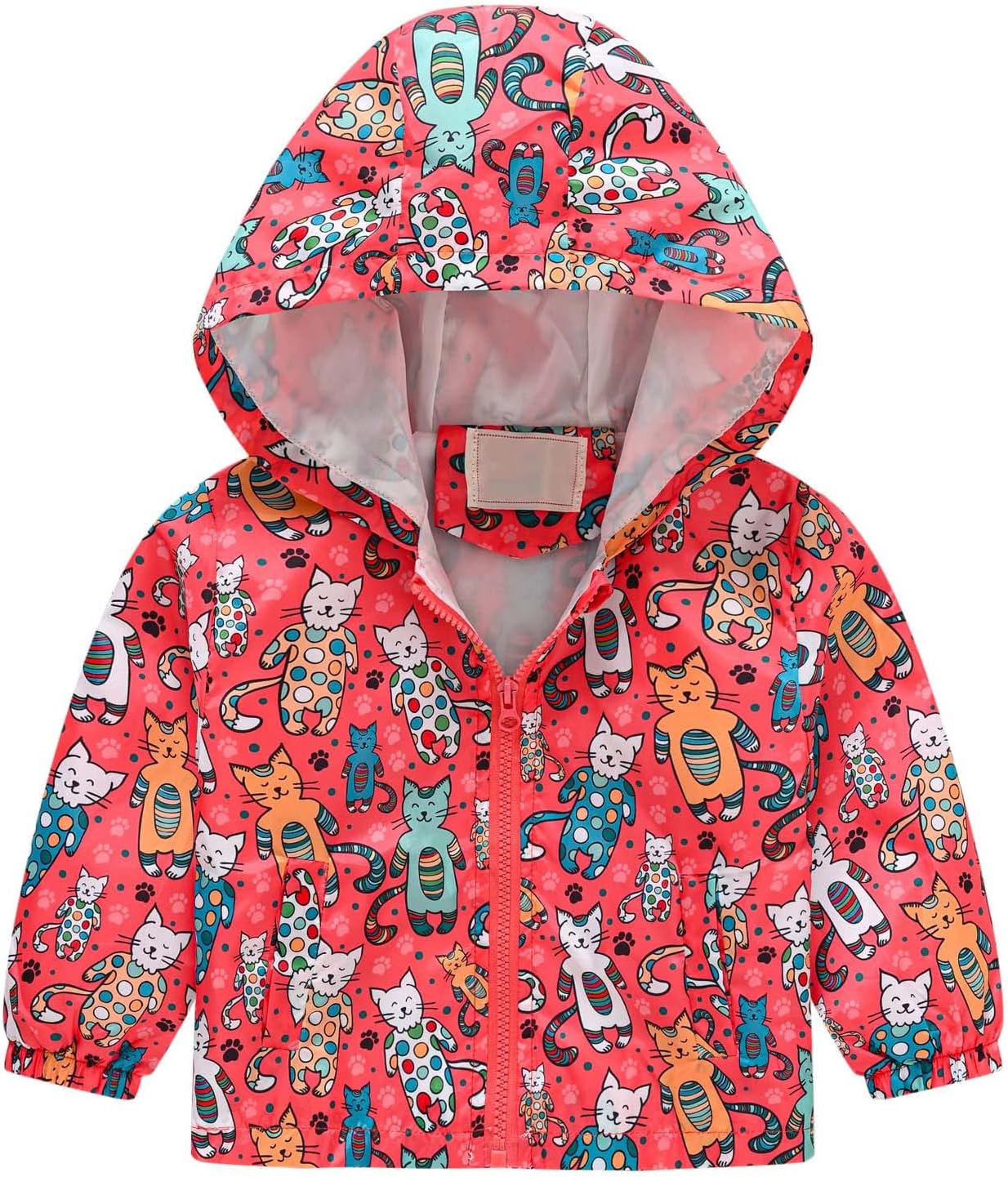 KQIVAM Children's Rain Jacket Transition Jacket Waterproof Outdoor Jacket Windproof with Hood Waterproof Jacket for Children Unisex Rainwear for Girls and Boys