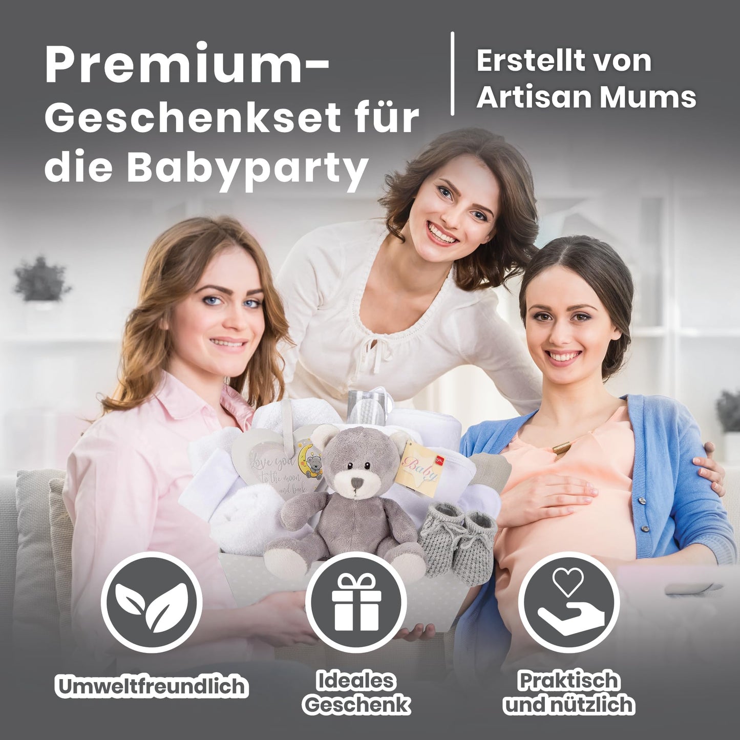 Baby Box Shop 14 Baby Gifts for Birth Boy, Ideal for Baby Showers, Baby Shower Gifts, with New Baby Essentials for Newborn Boys and a Blue Plush Teddy Bear