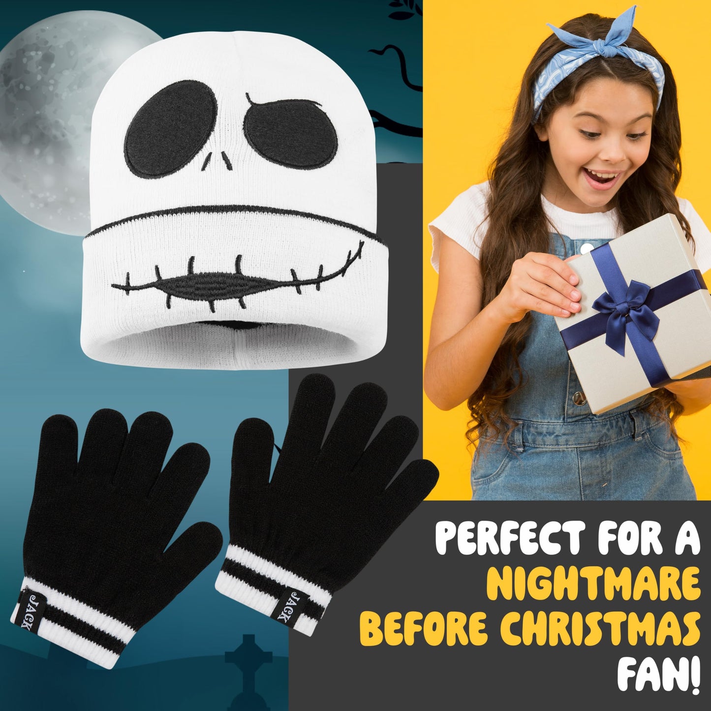 Disney The Nightmare Before Christmas Girls' Winter Accessory Set - Gifts Girls