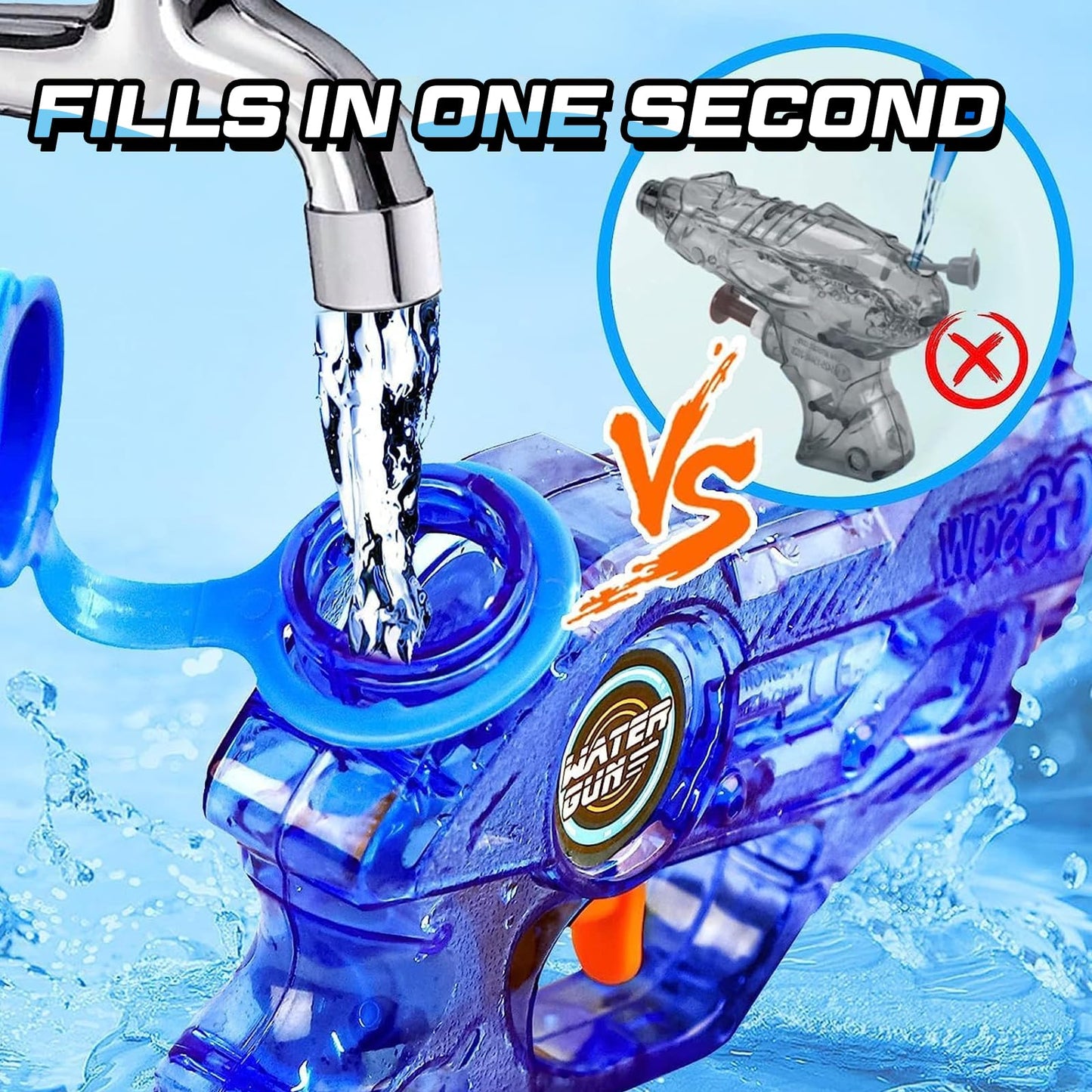 Quanquer Wasserpistole Kinder 6 Stück, Klein Spritzpistolen Reichweite 7 Meter 150ml, Sommer Wassertank Super Water Soaker Asserpistole für Spielzeug im Freien Strandpool Watergun (6er-Satz)