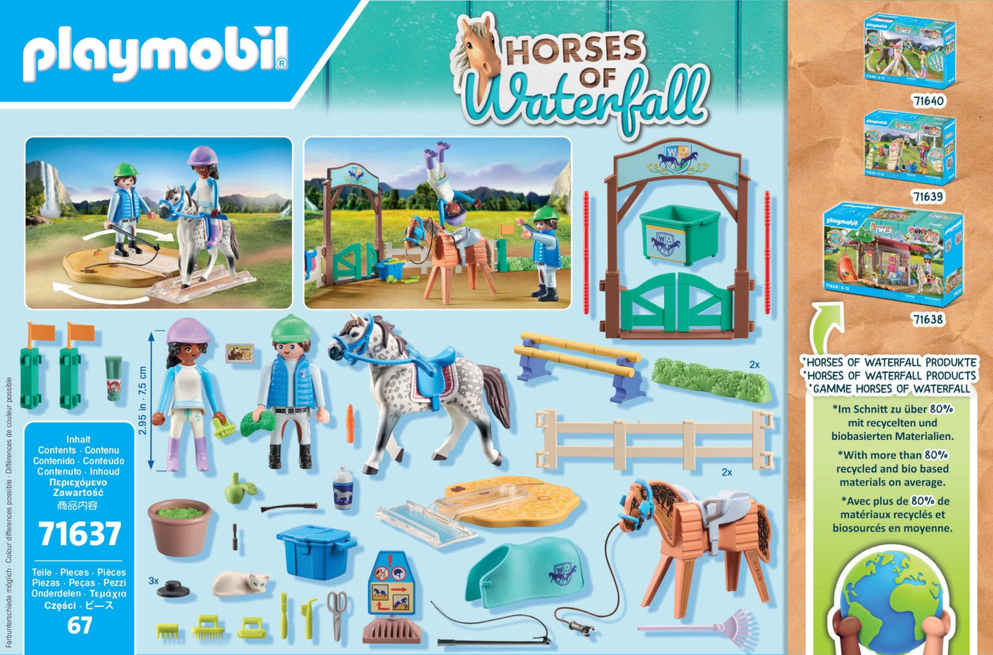 PLAYMOBIL Horses of Waterfall 71351 Waterfall Ranch, magisches Wasserfall-Paradies für Pferdefreunde, nachhaltiges Spielzeug für Kinder ab 5 Jahren