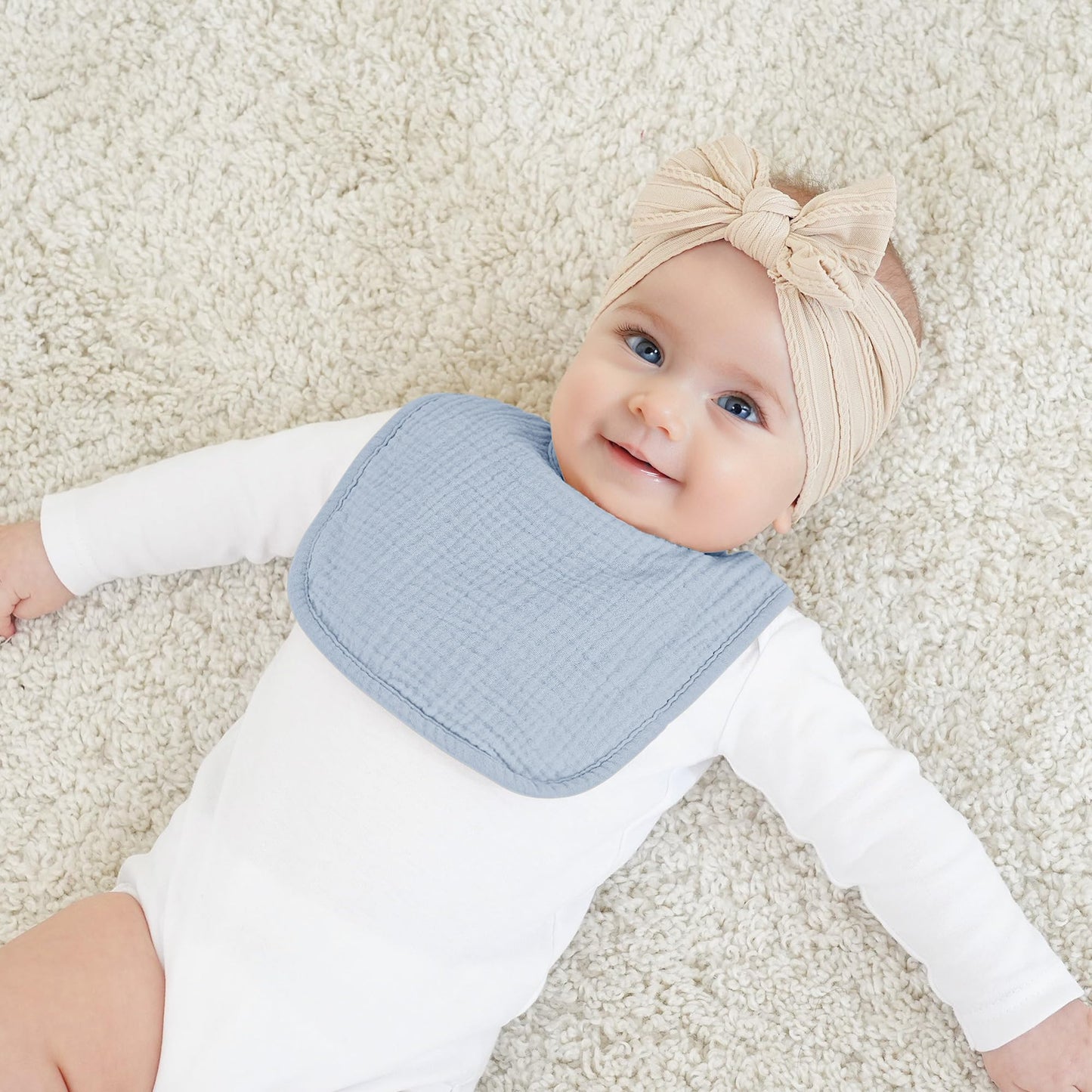 Bearmoss Lätzchen Baby Musselin Sabberlätzchen für Babys, 100% Baumwolle Quadratische Halstuch Baby Verstellbare Babylätzchen Weiche Sabberlätzchen für Junge und Mädchen,8 Stück